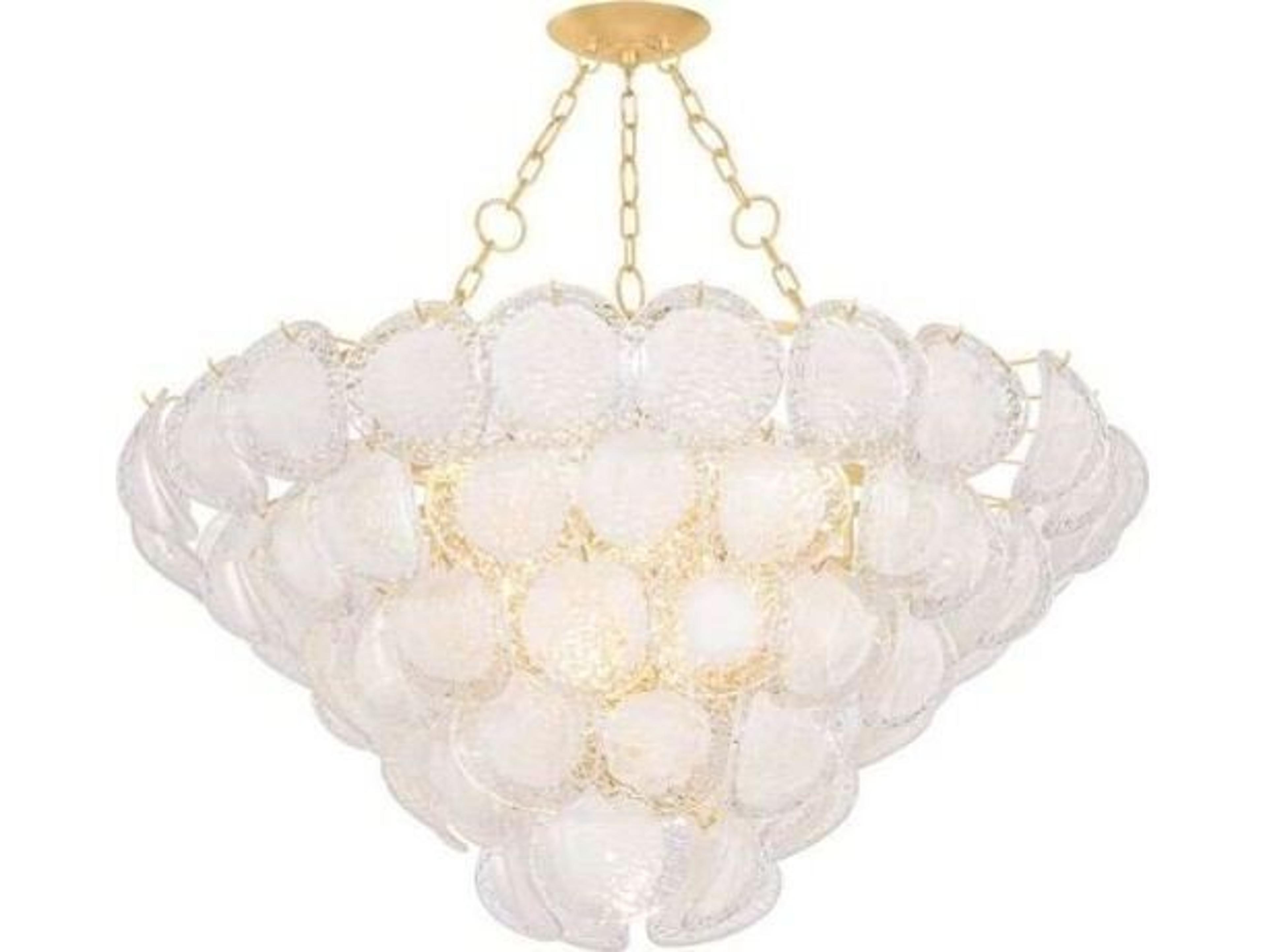 Hudson Valley Cedar Hill 17-Light Vintage Gold Leaf Empire Pendant