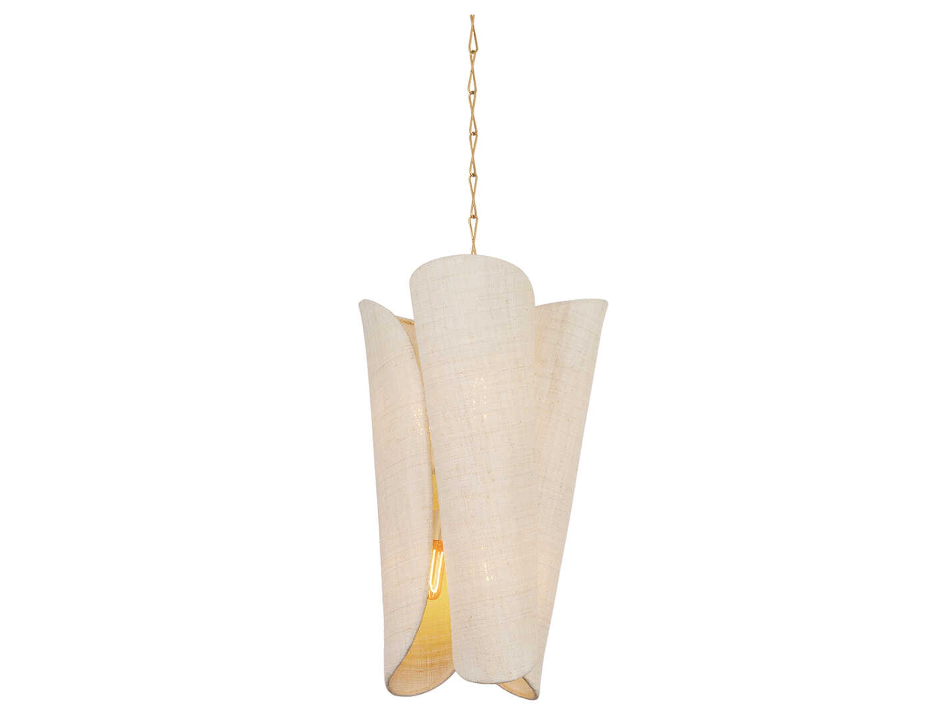 Hudson Valley Springhill 6-Light Gold Leaf Off White Pendant