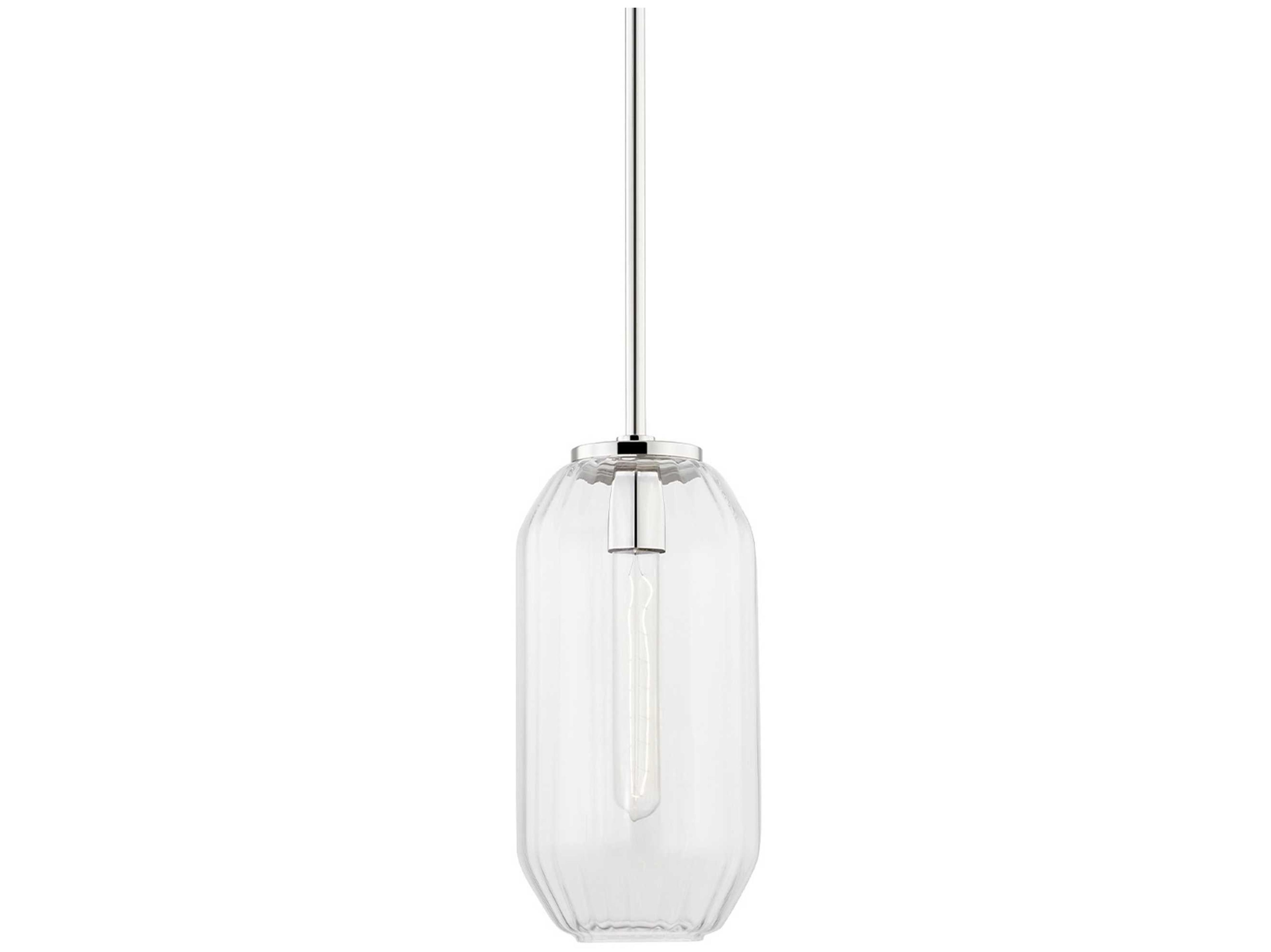Hudson Valley Bennett 1-Light Polished Nickel Glass Mini Pendant