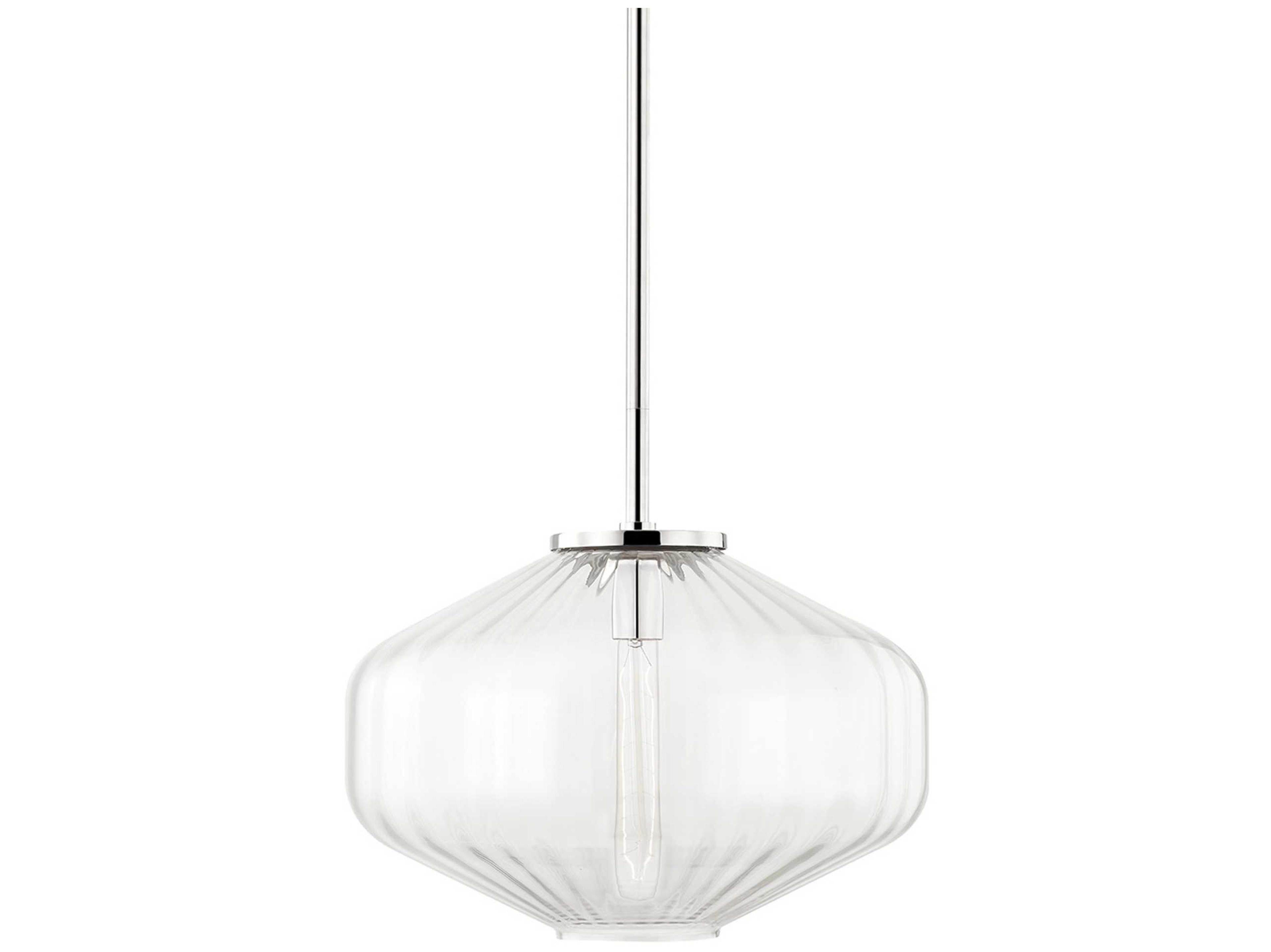 Hudson Valley Bennett 1-Light Polished Nickel Glass Pendant