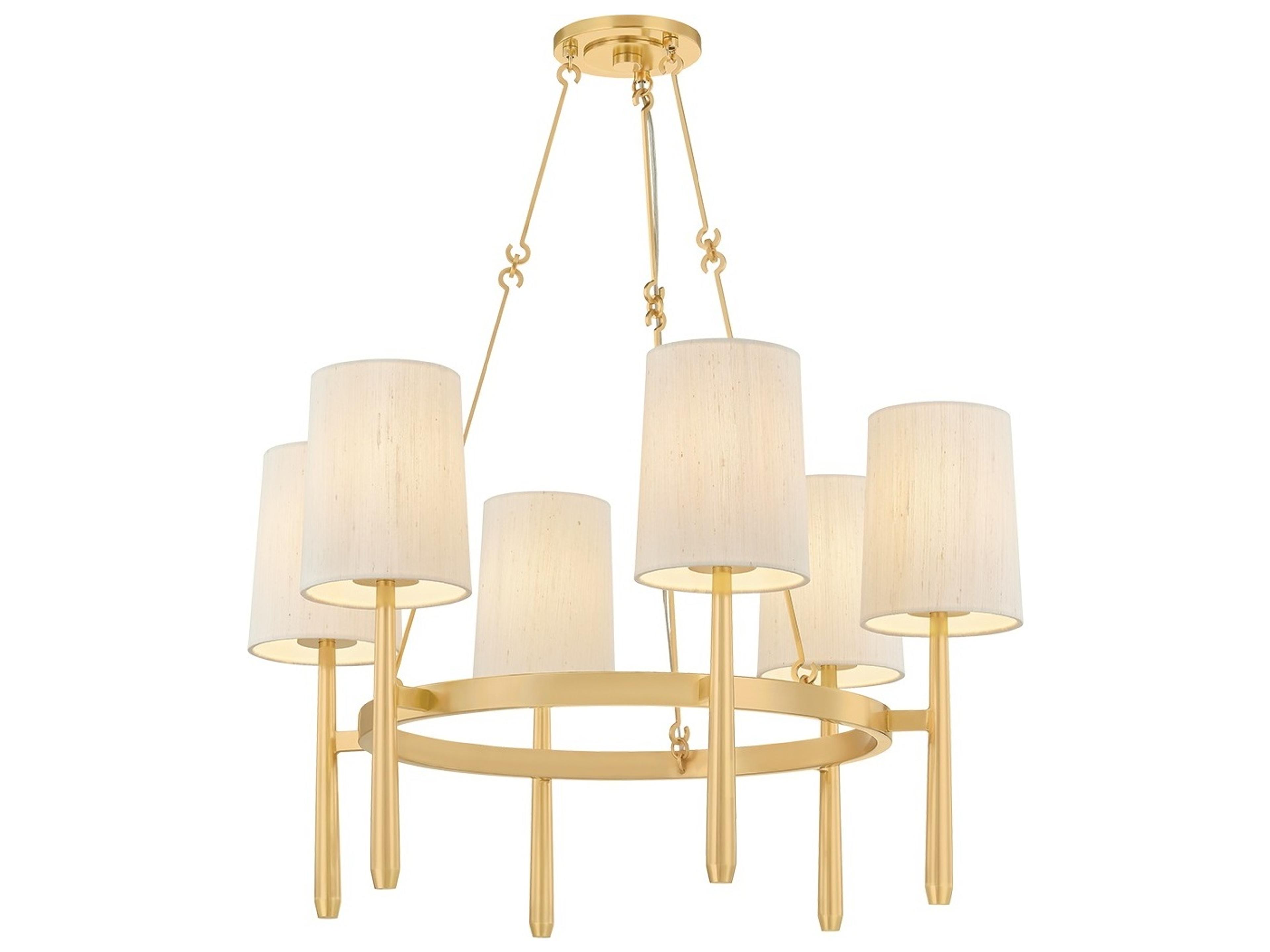 Hudson Valley Bridgeton 6-Light Aged Brass Cylinder Chandelier