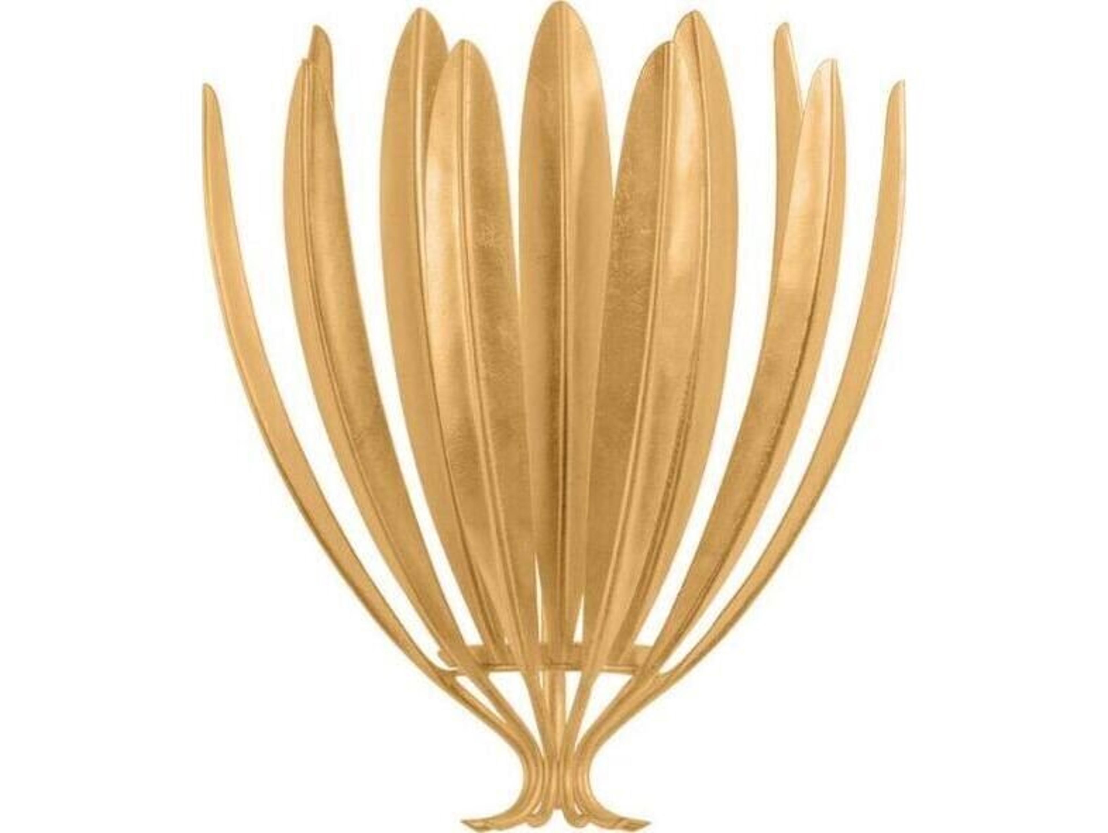 Whitfield 1-Light Vintage Gold Leaf Wall Sconce