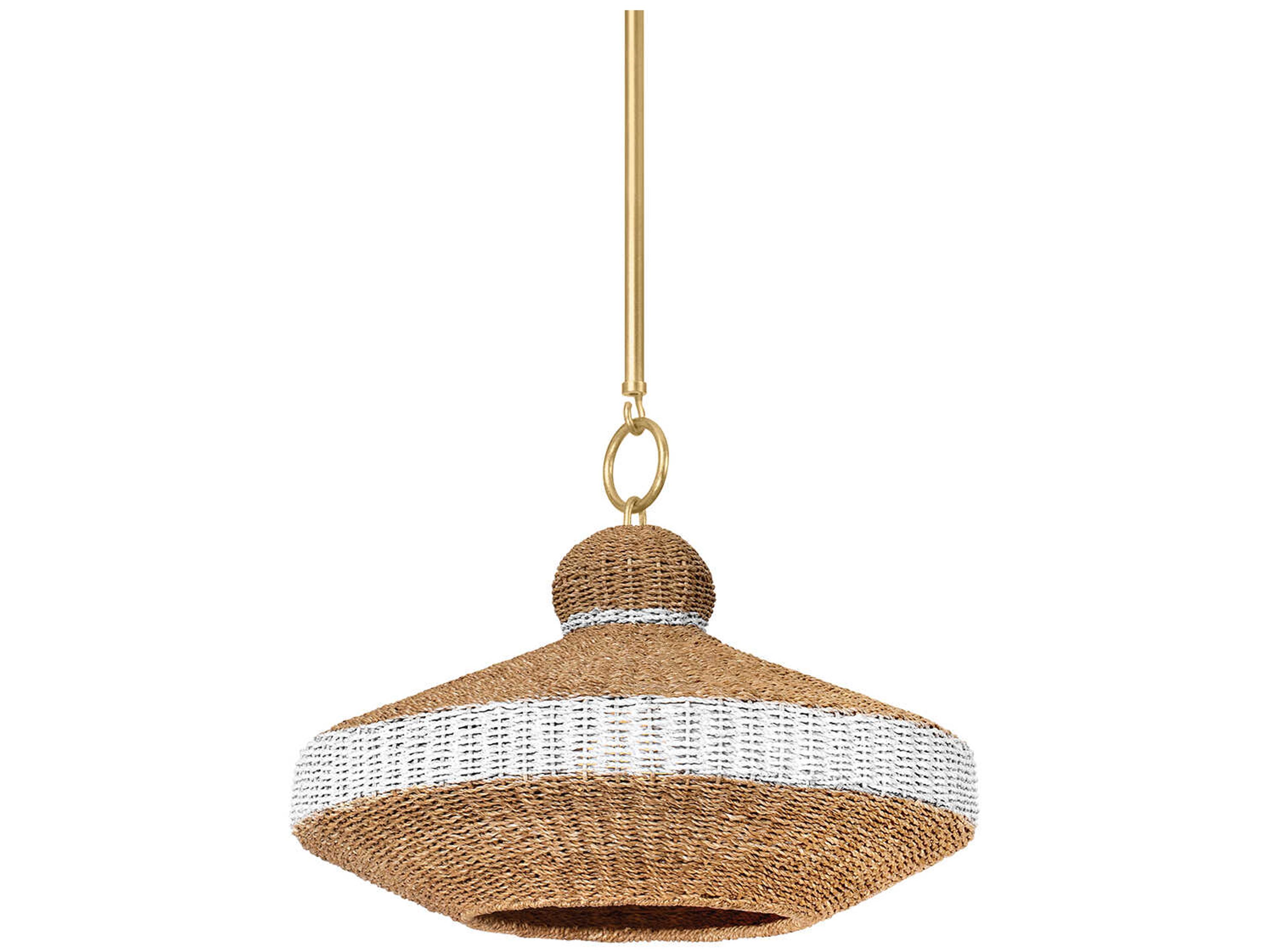 Hudson Valley Bethel 1-Light Vintage Gold Leaf Brown Pendant