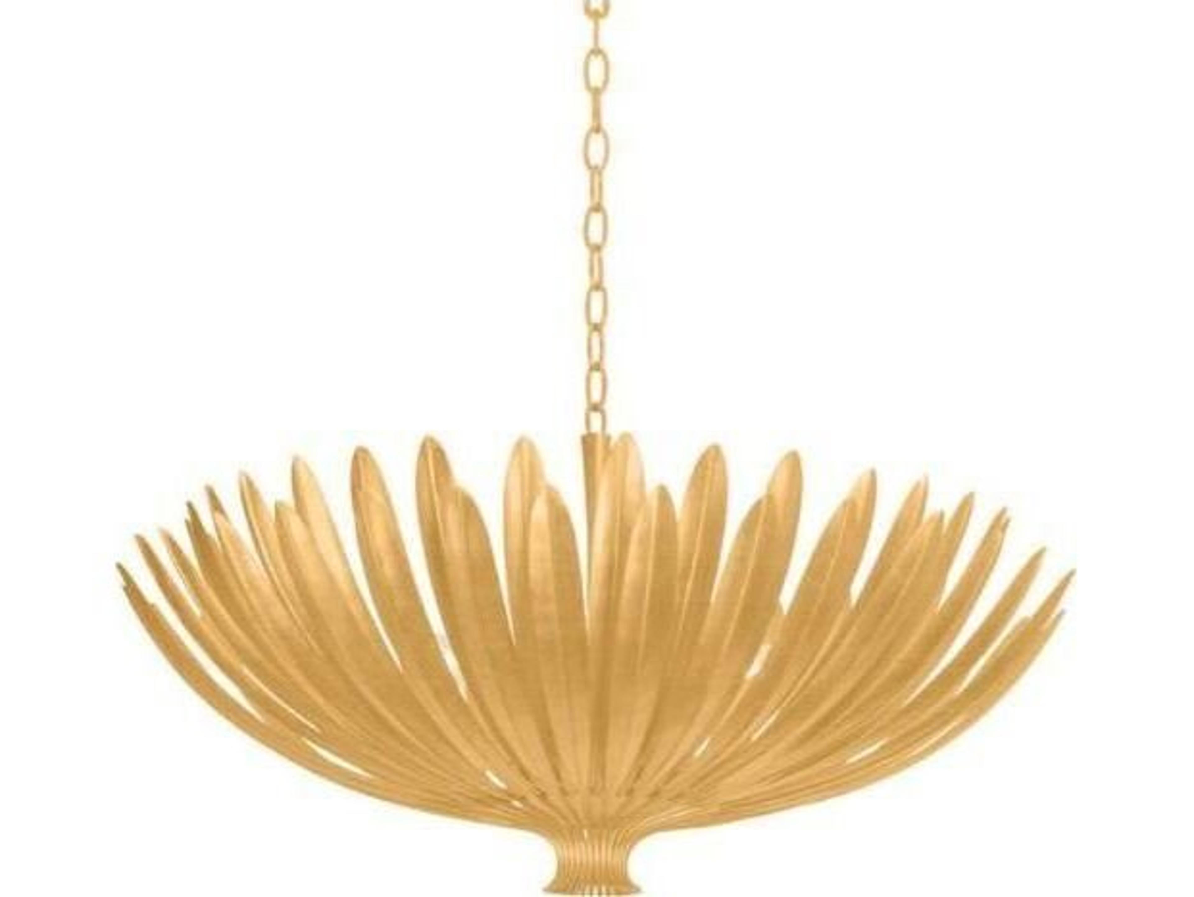 Whitfield 8-Light Vintage Gold Leaf Traditional Bowl Pendant