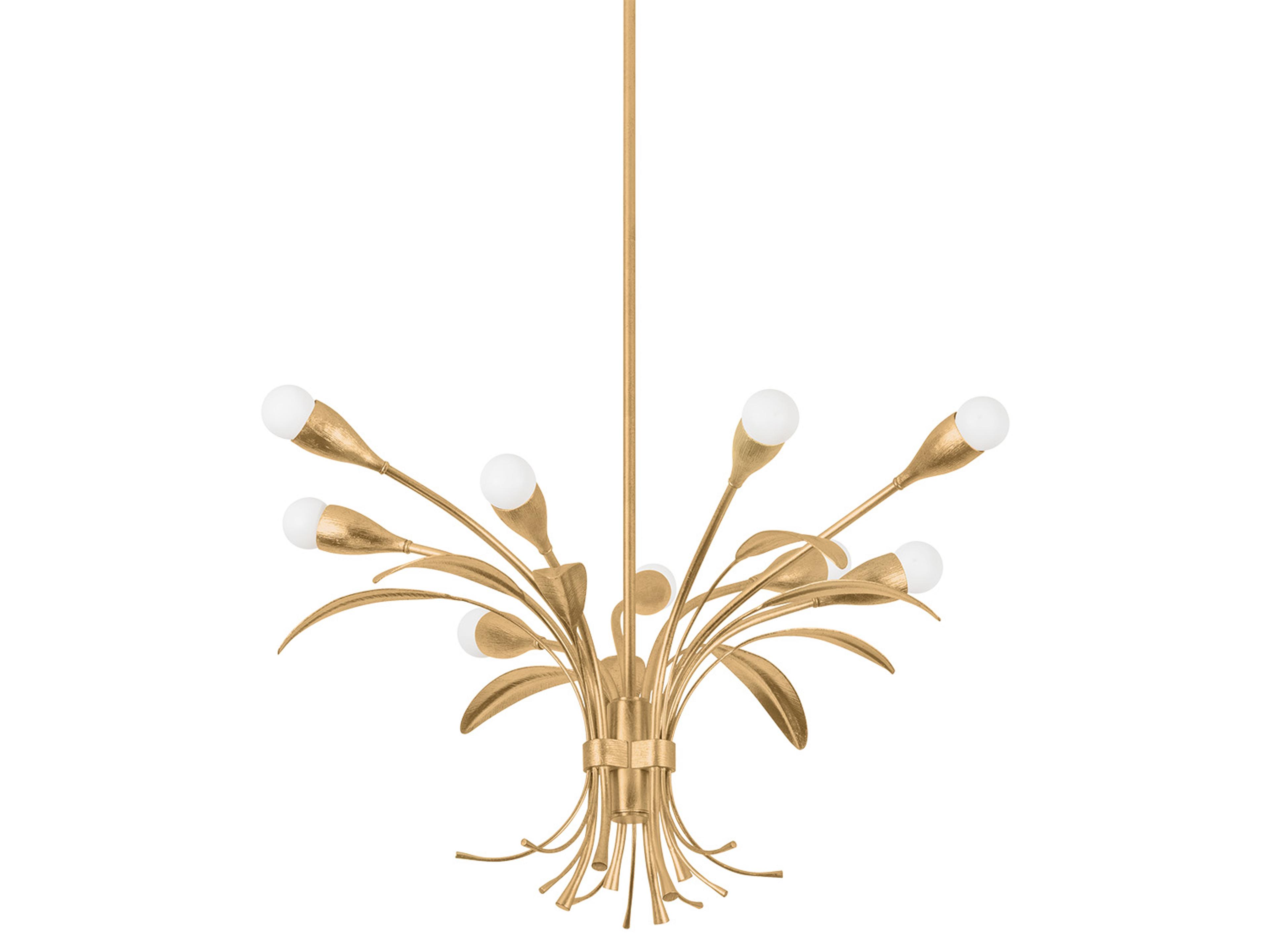 Hudson Valley Bilston 9-Light Vintage Gold Leaf Chandelier