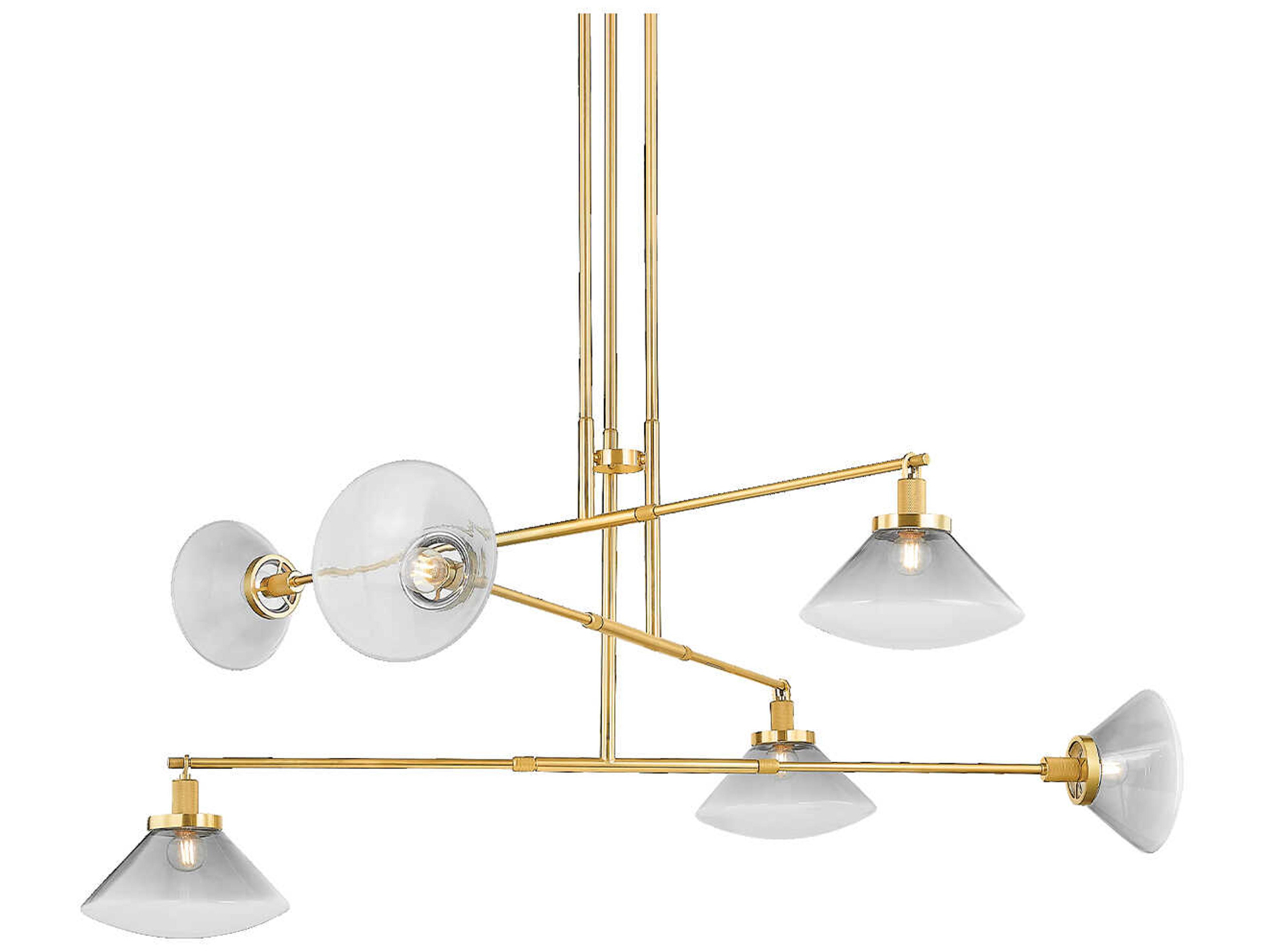 Hudson Valley Mendon 6-Light Aged Brass Tiered Chandelier