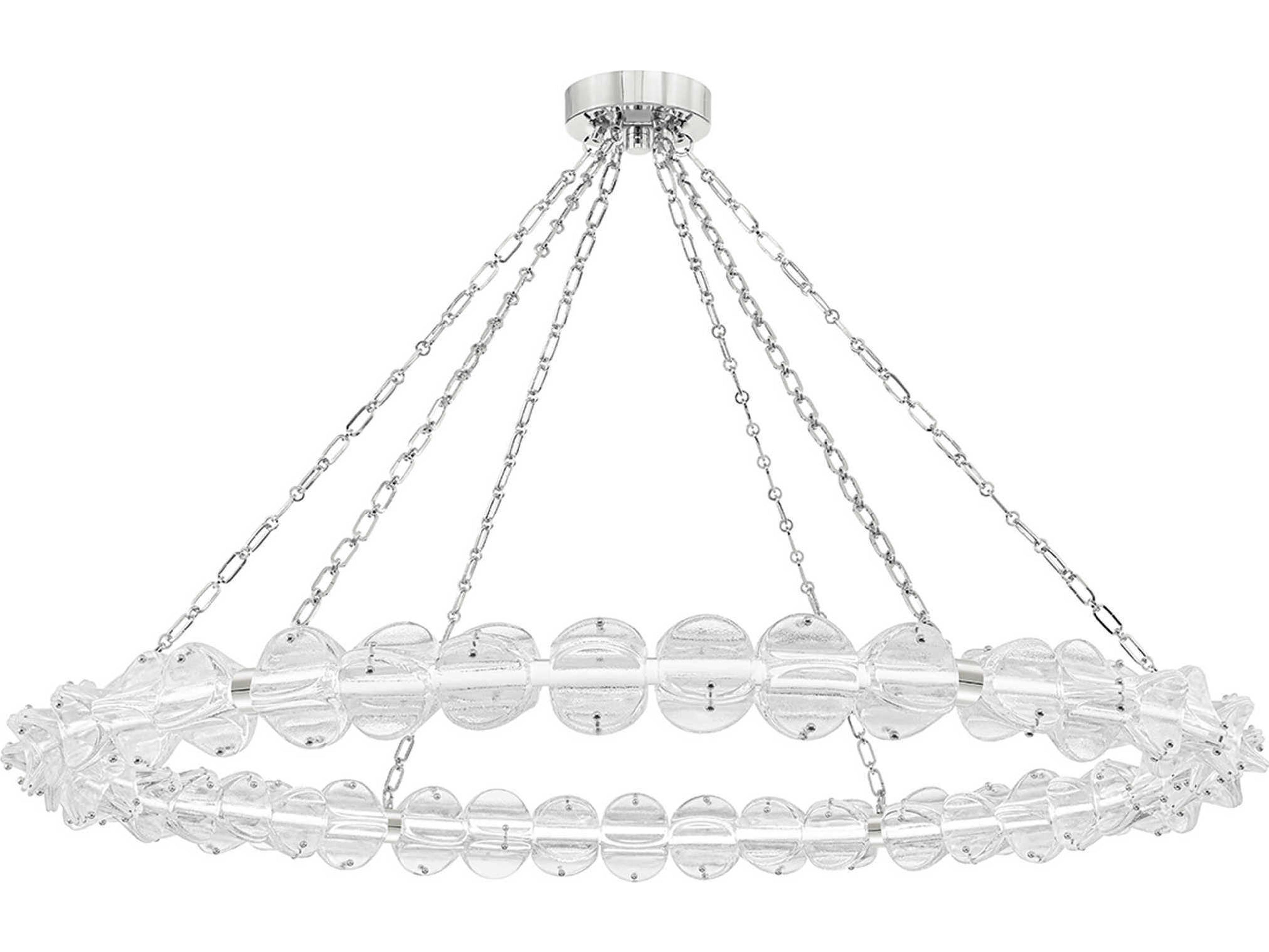 Hudson Valley Lindley 1-Light Polished Nickel Etched Glass LED Chandelier