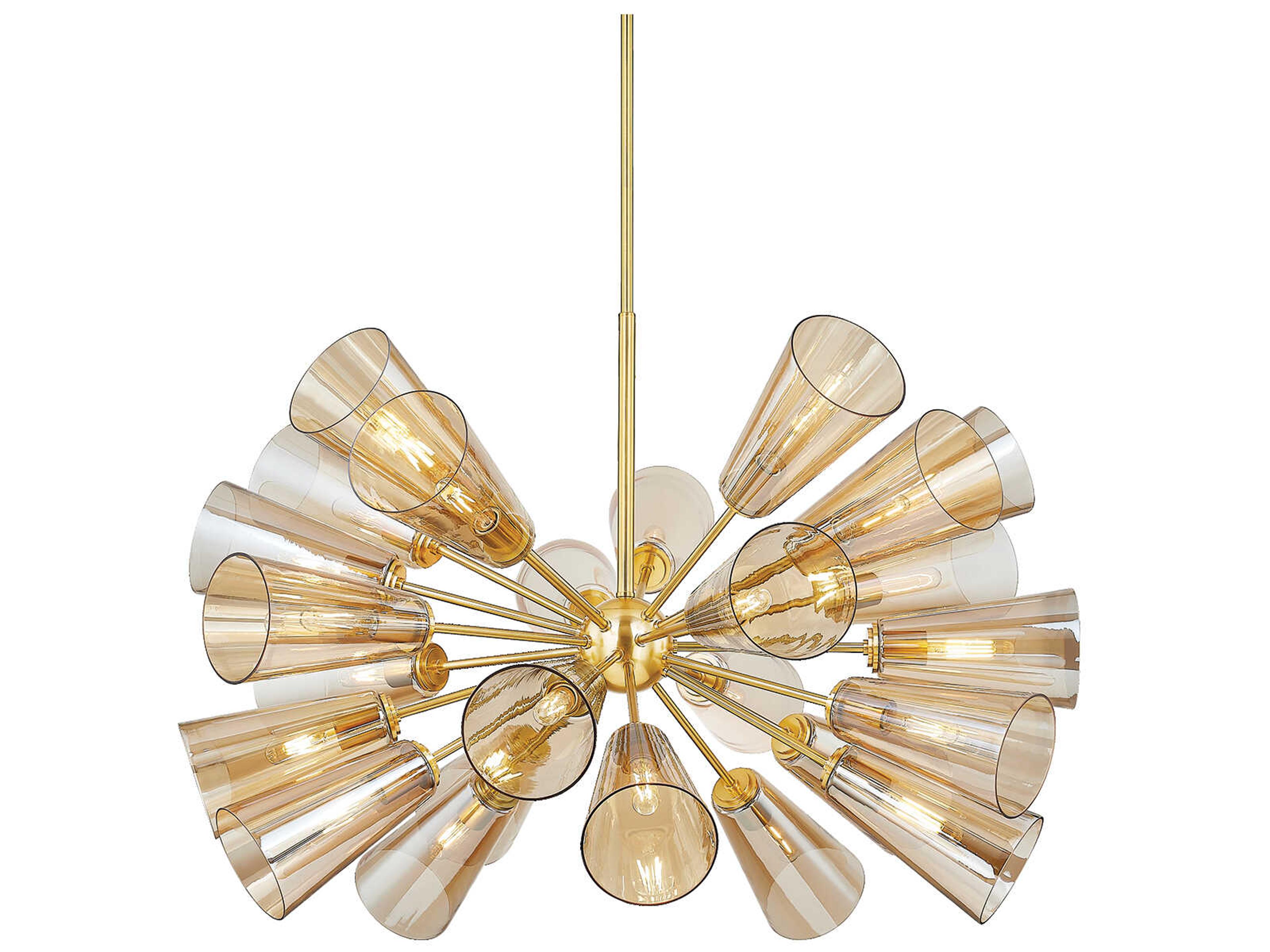 Hudson Valley Hartwood 25-Light Aged Brass Sputnik Pendant