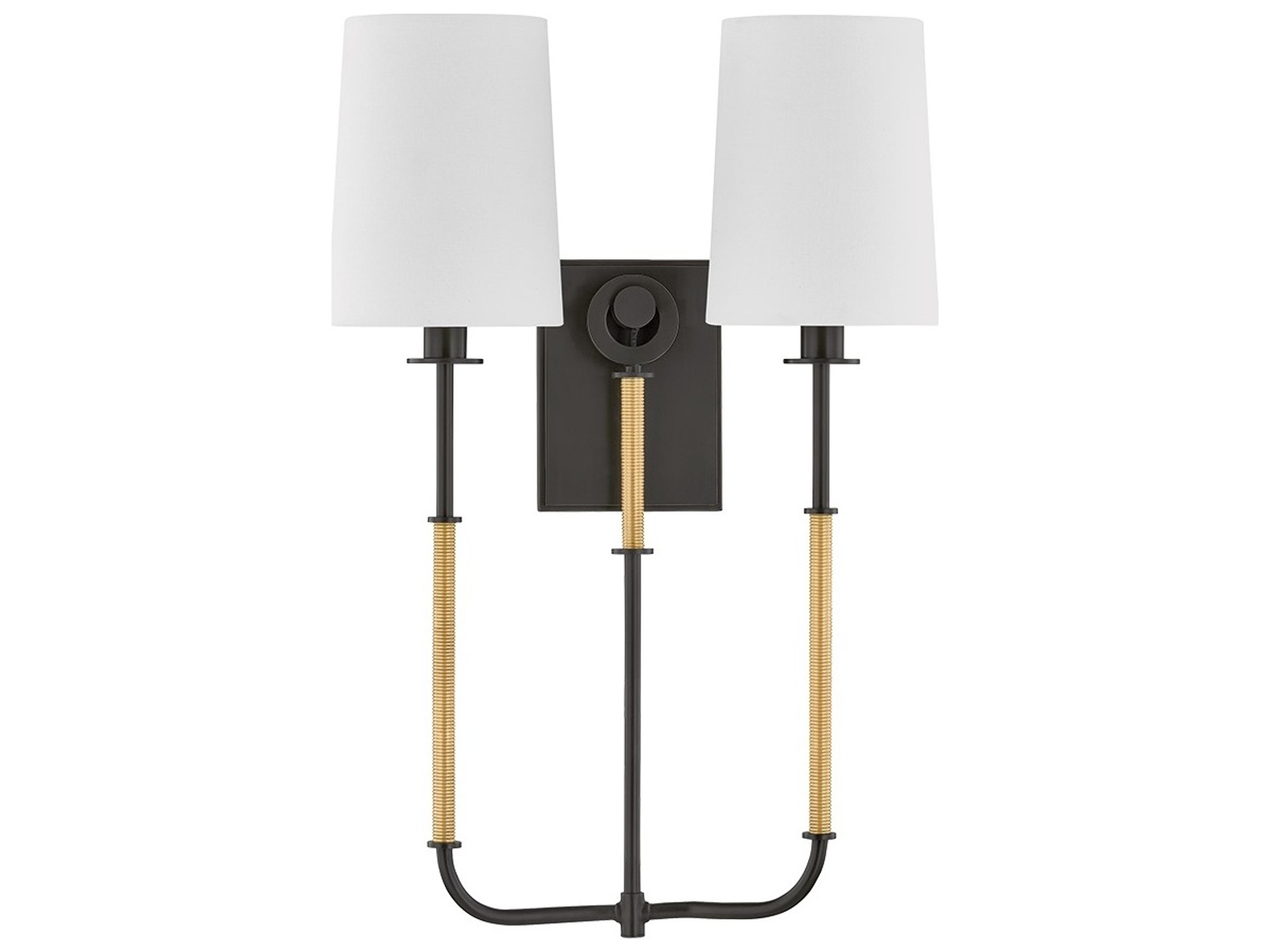 Hudson Valley Glenmont 2-Light Aged Brass Distressed Bronze Wall Sconce