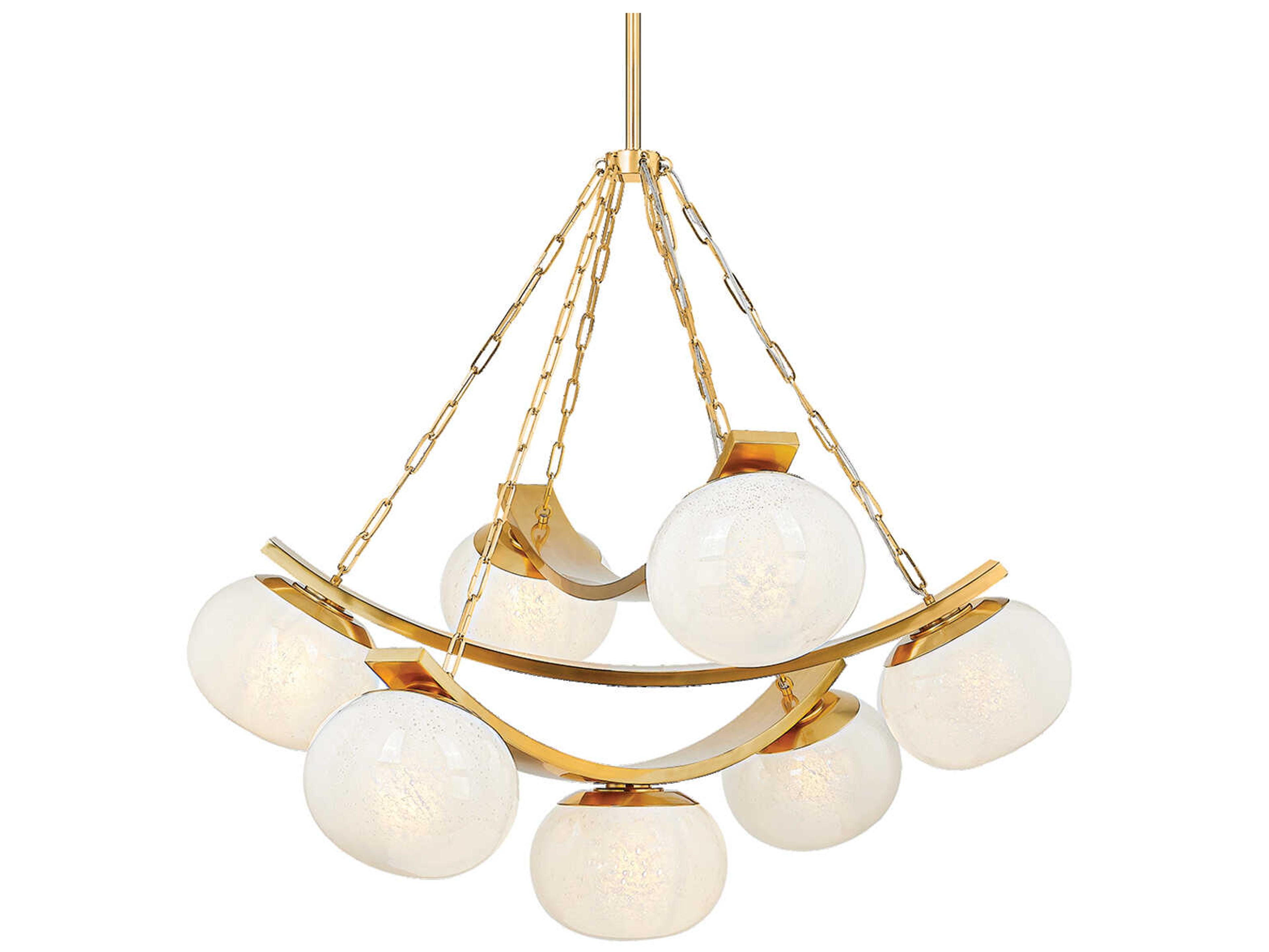Hudson Valley Duxbury 7-Light Aged Brass Globe Chandelier
