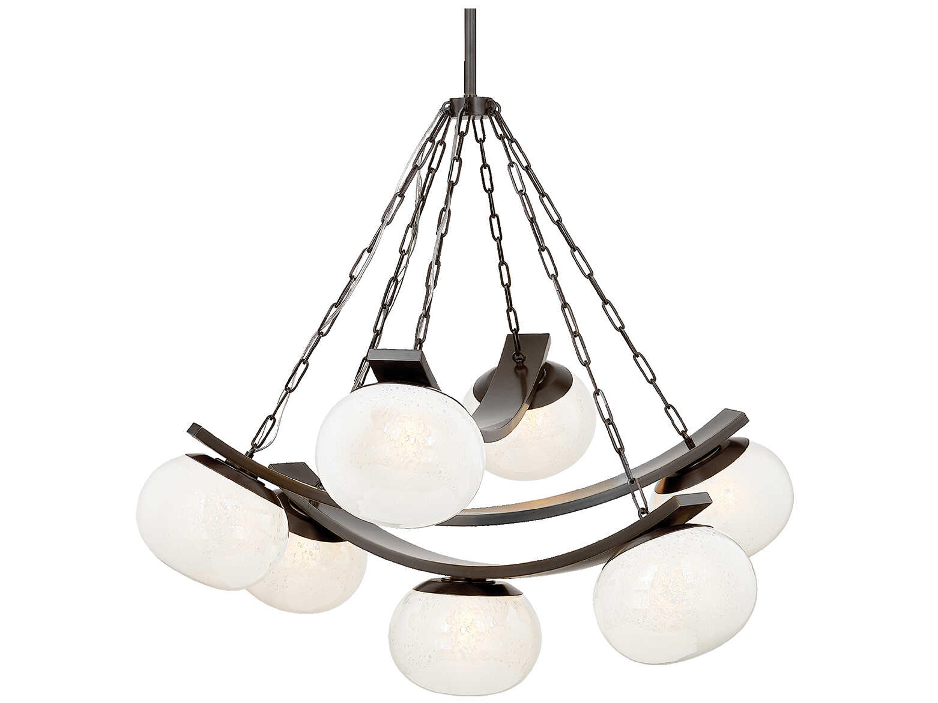 Hudson Valley Duxbury 7-Light Distressed Bronze Black Globe Chandelier