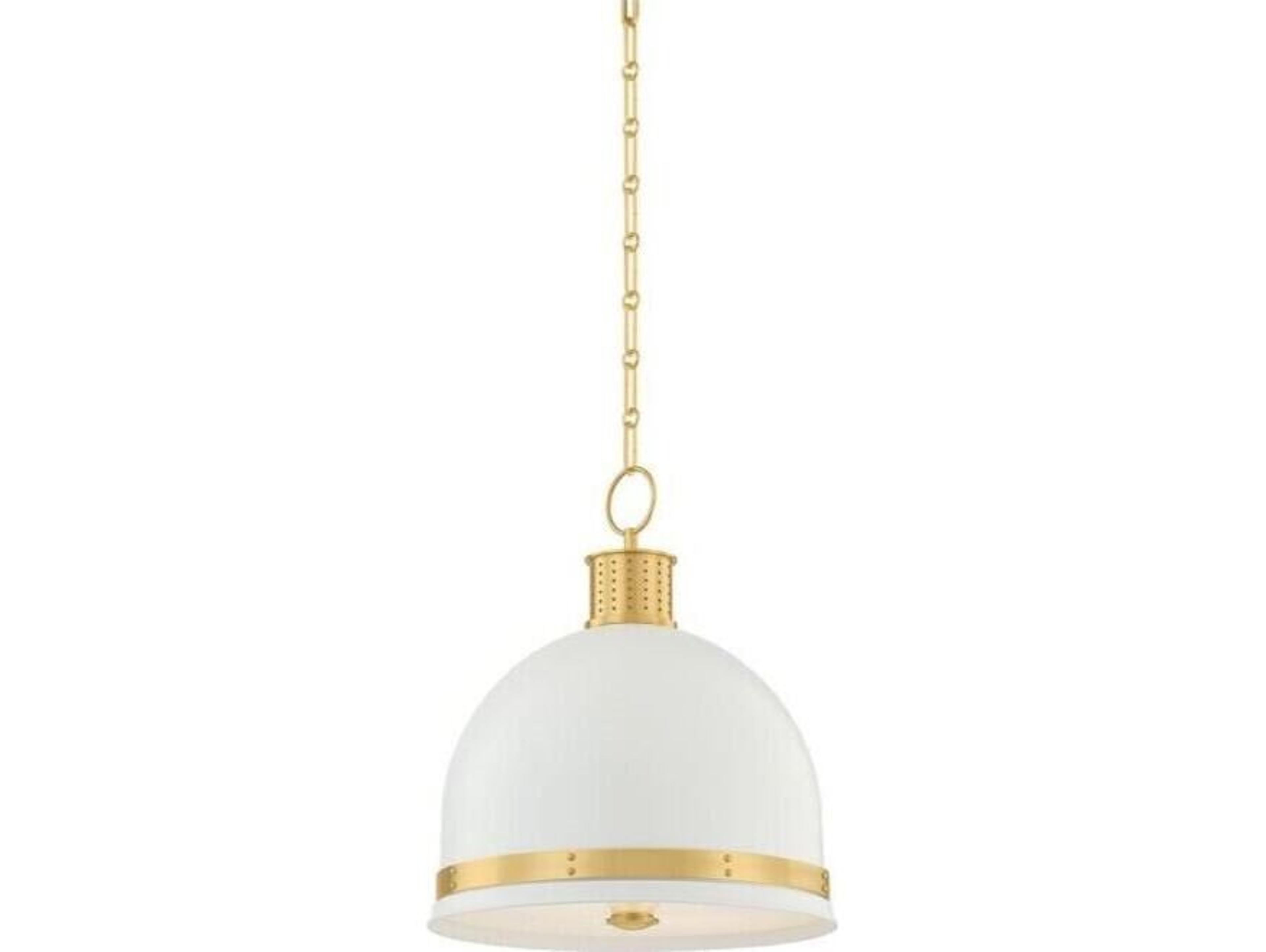 Briscoe 2-Light Aged Brass Soft White Dome Pendant