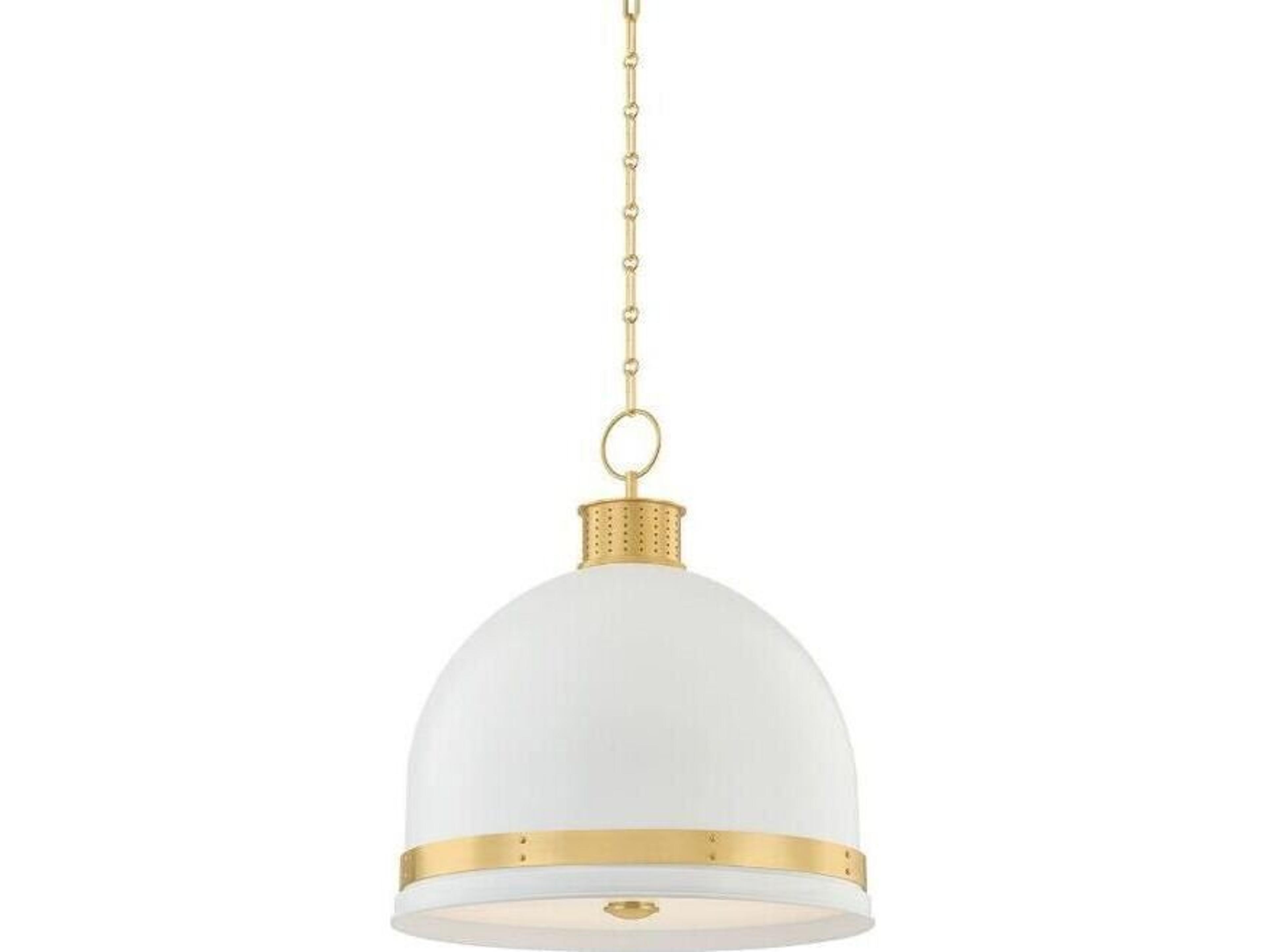 Briscoe 3-Light Aged Brass Soft White Dome Pendant