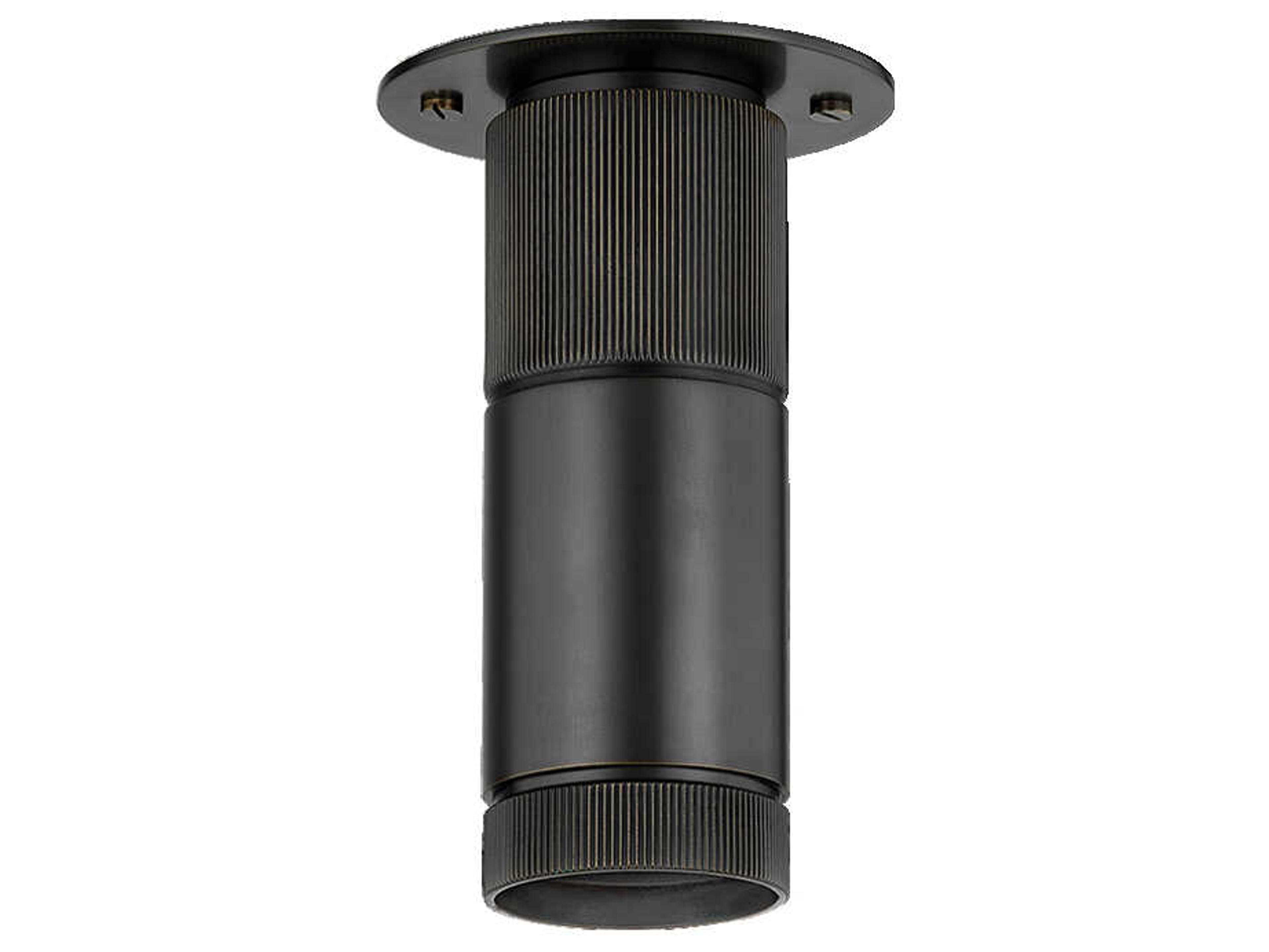 Hudson Valley Dighton 1-Light Distressed Bronze Black Cylinder Flush Mount