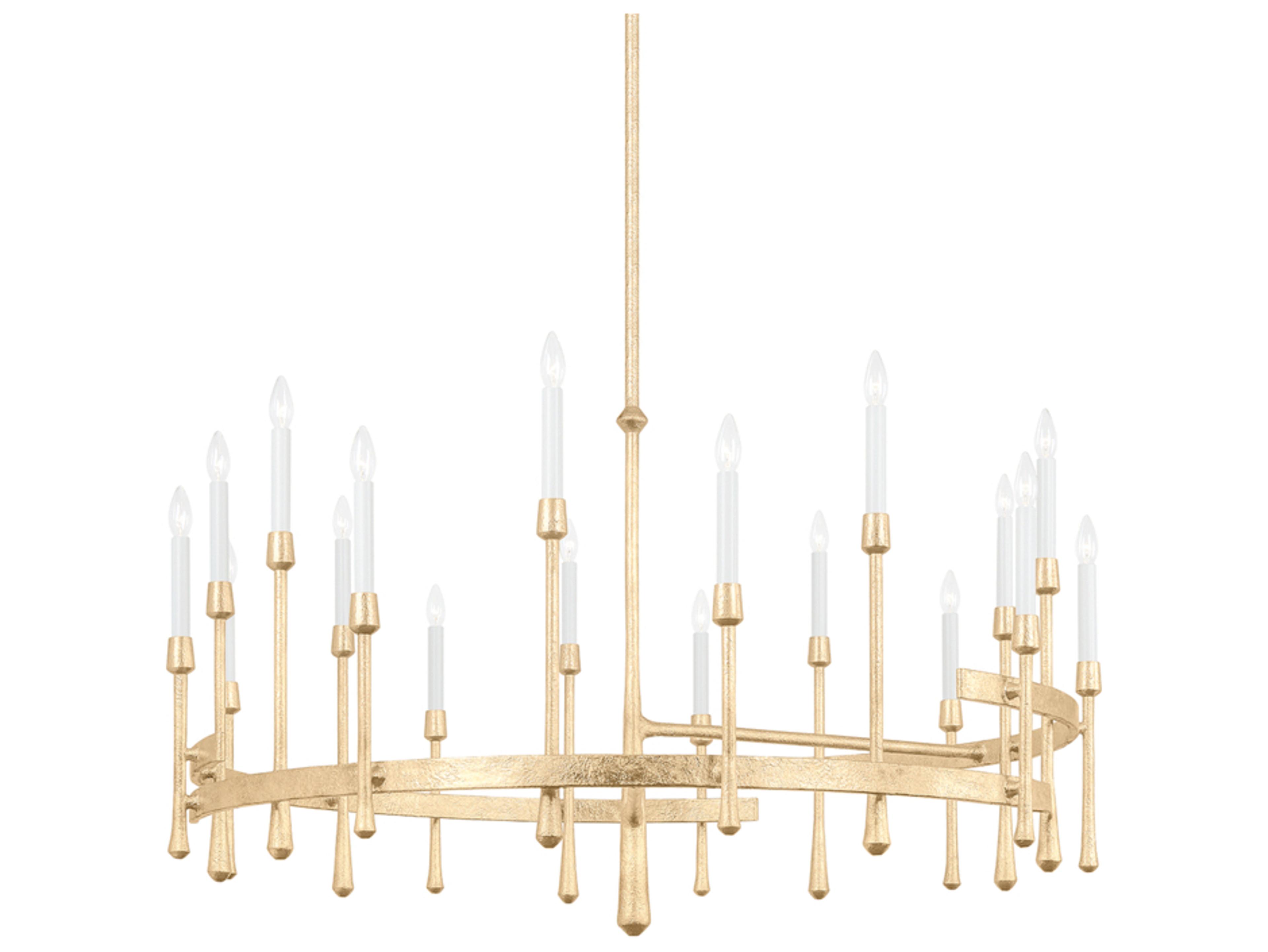 Hudson Valley Hathaway 18-Light8-Light Vintage Gold Leaf Candelabra Chandelier