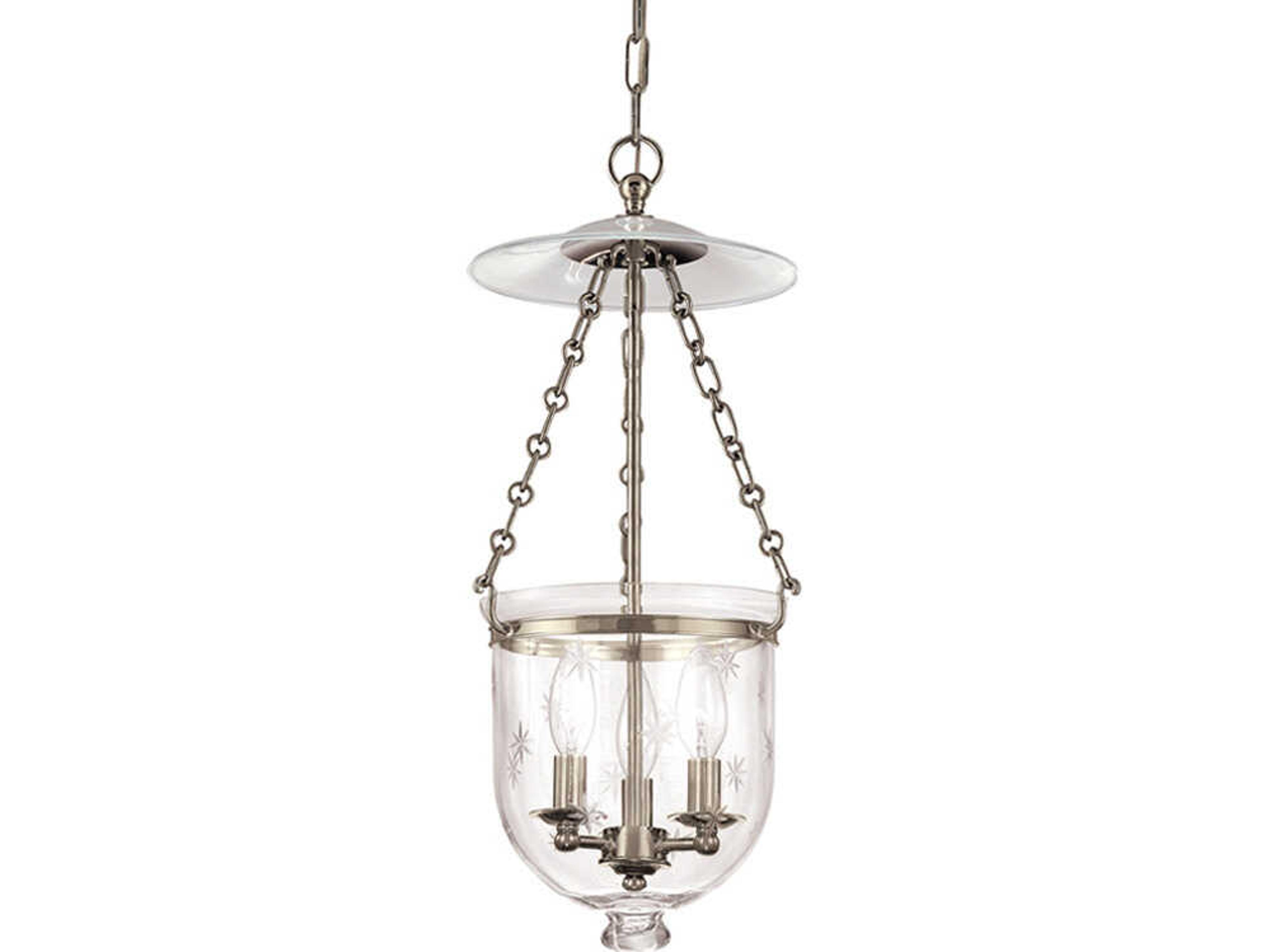 Hudson Valley Hampton 3-Light Historic Nickel Glass Traditional Mini Pendant