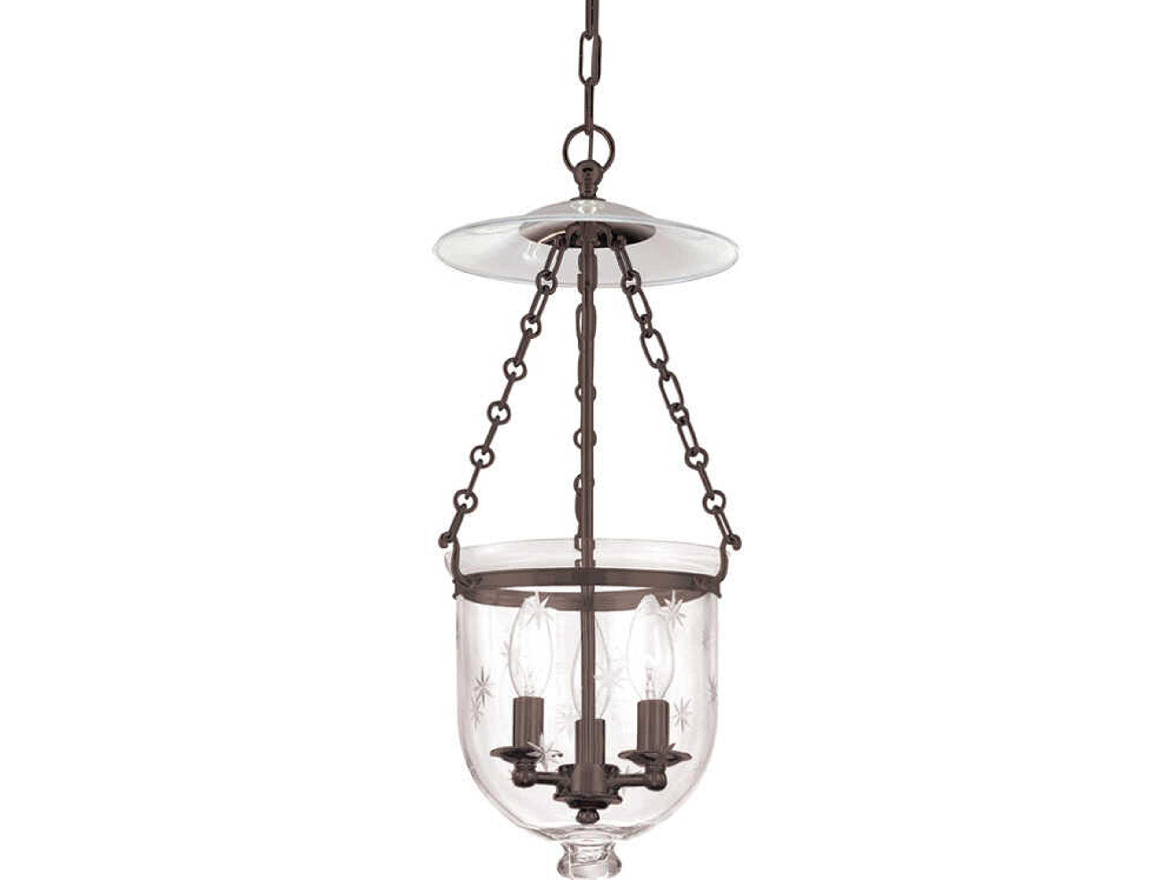 Hudson Valley Hampton 3-Light Old Bronze Glass Traditional Mini Pendant