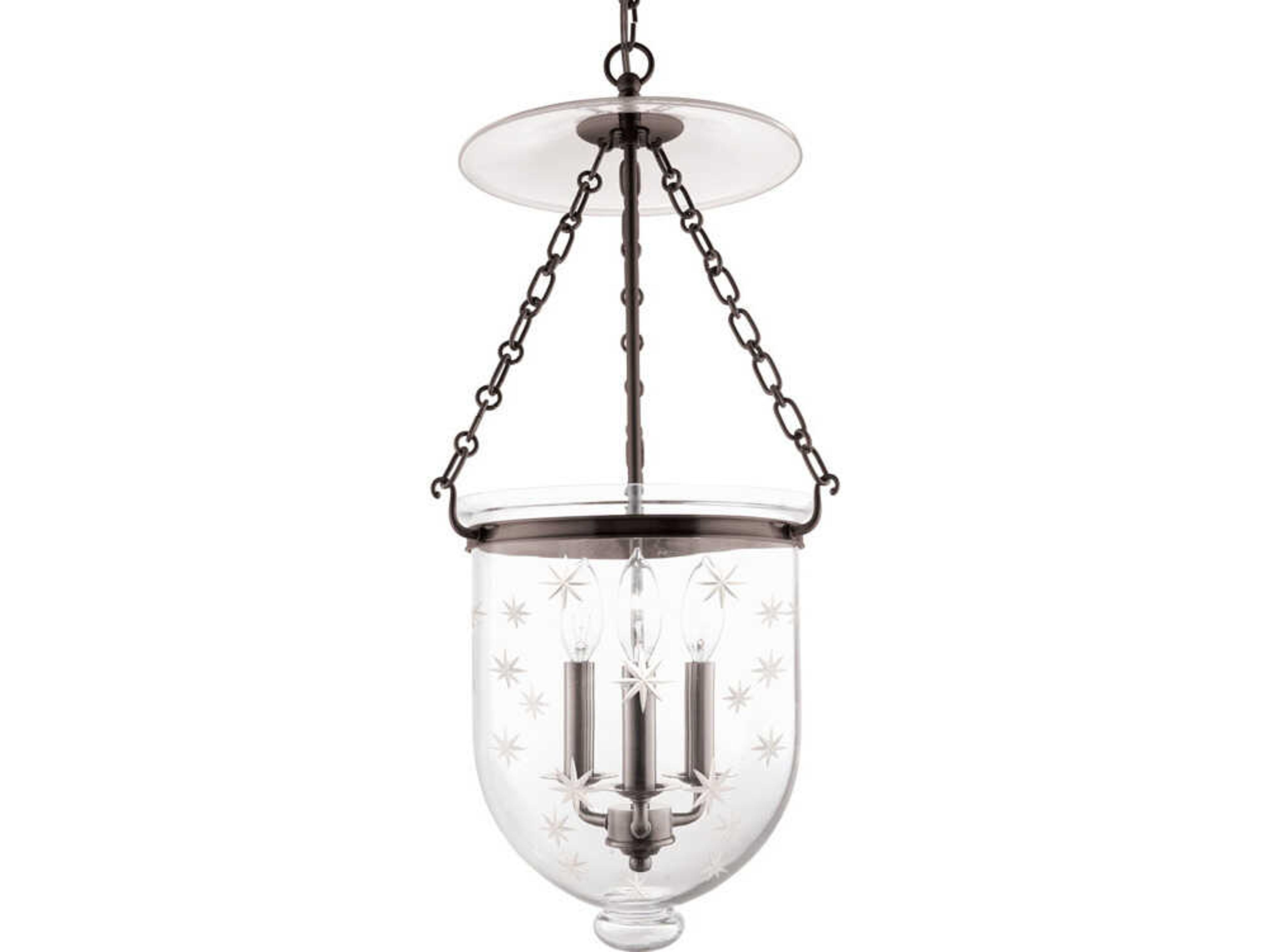 Hudson Valley Hampton 3-Light Old Bronze Glass Traditional Mini Pendant
