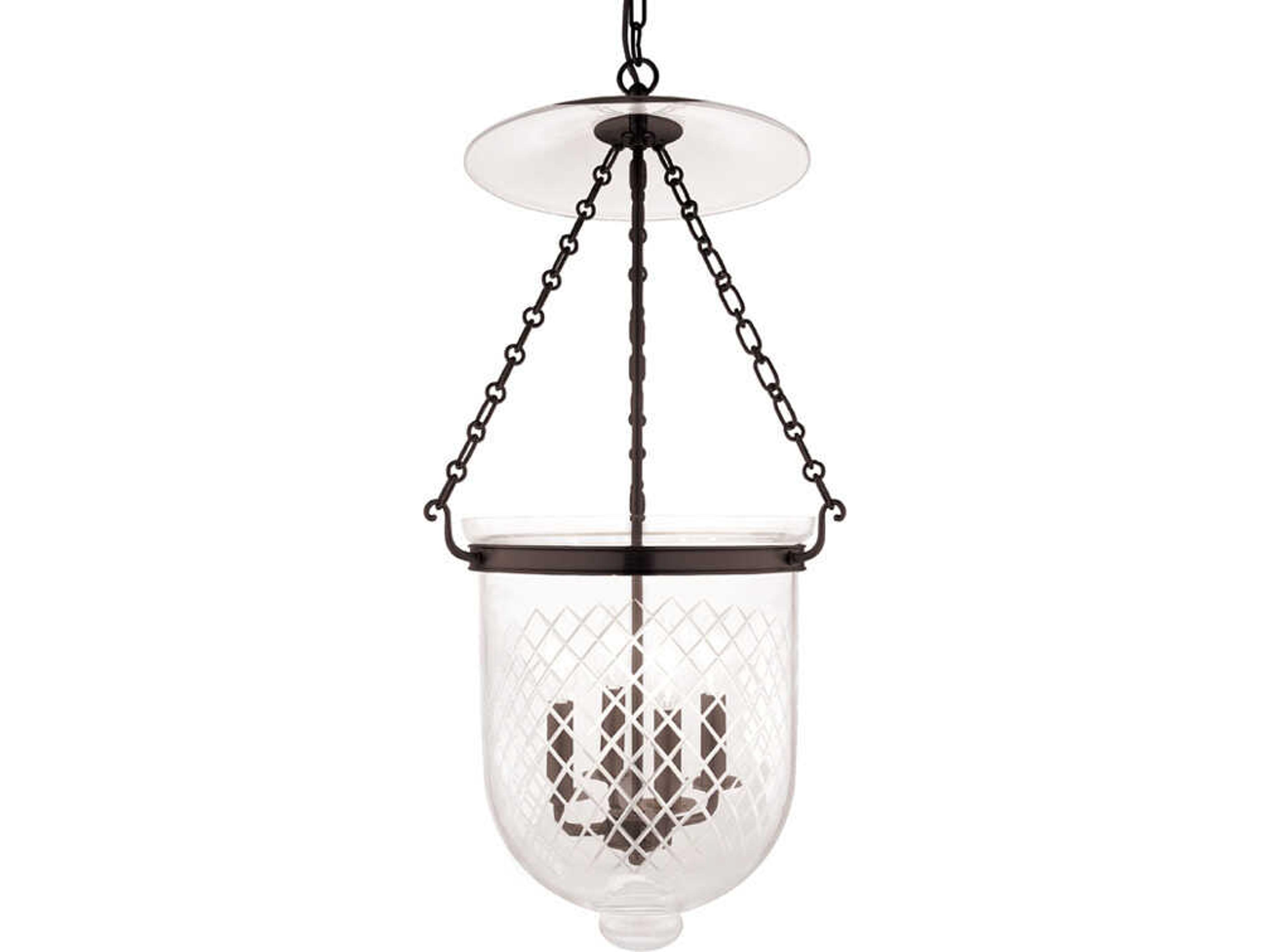Hudson Valley Hampton 4-Light Old Bronze Glass Traditional Pendant