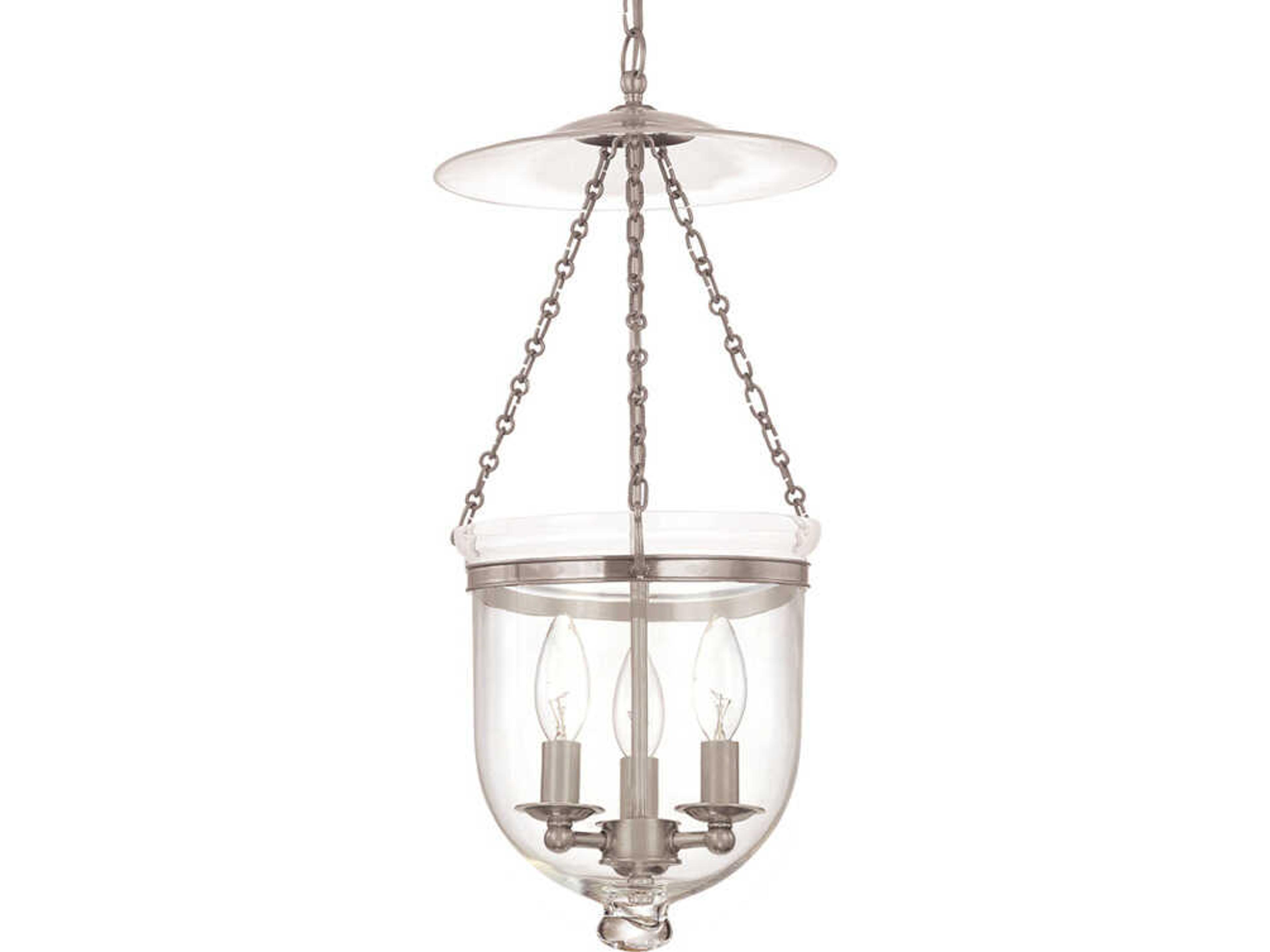 Hudson Valley Hampton 4-Light Polished Nickel Glass Traditional Pendant