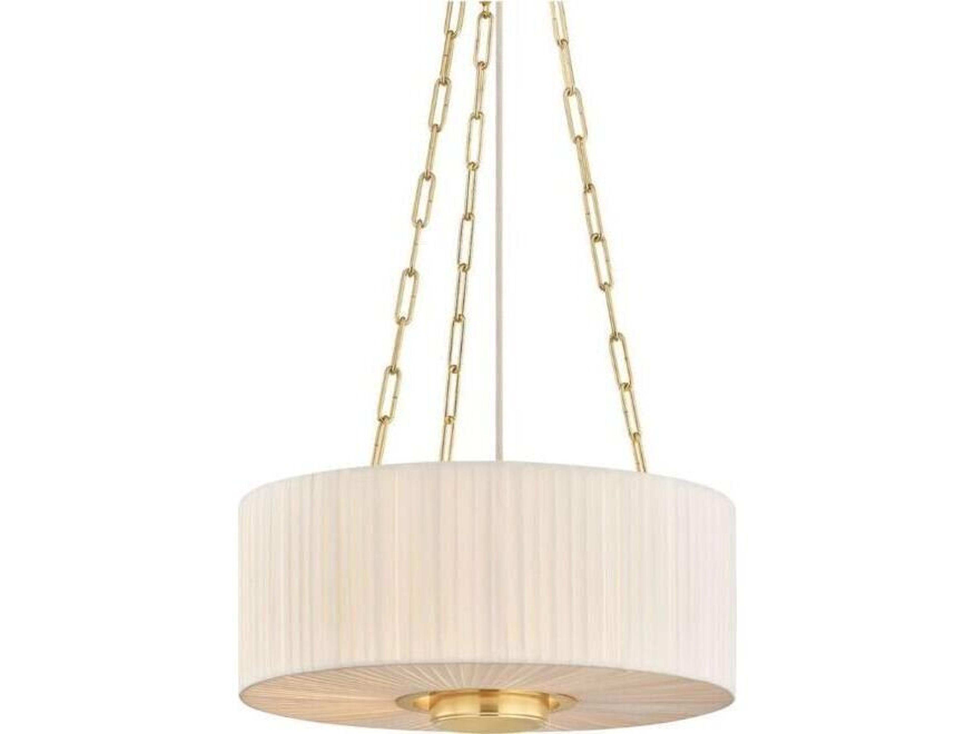 Camby 3-Light Aged Brass Round Pendant