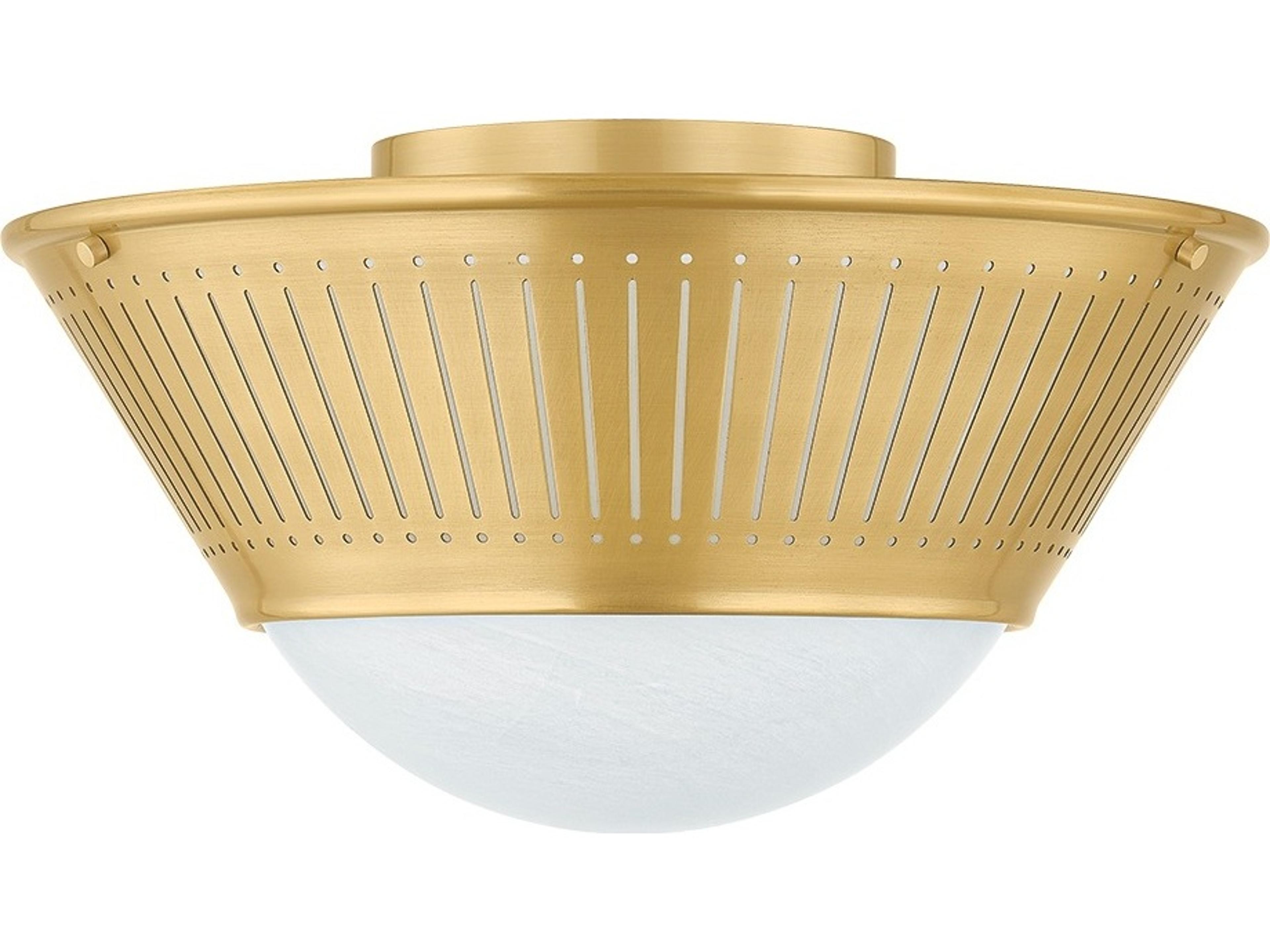 Hudson Valley Elsmere 1-Light Aged Brass Flush Mount
