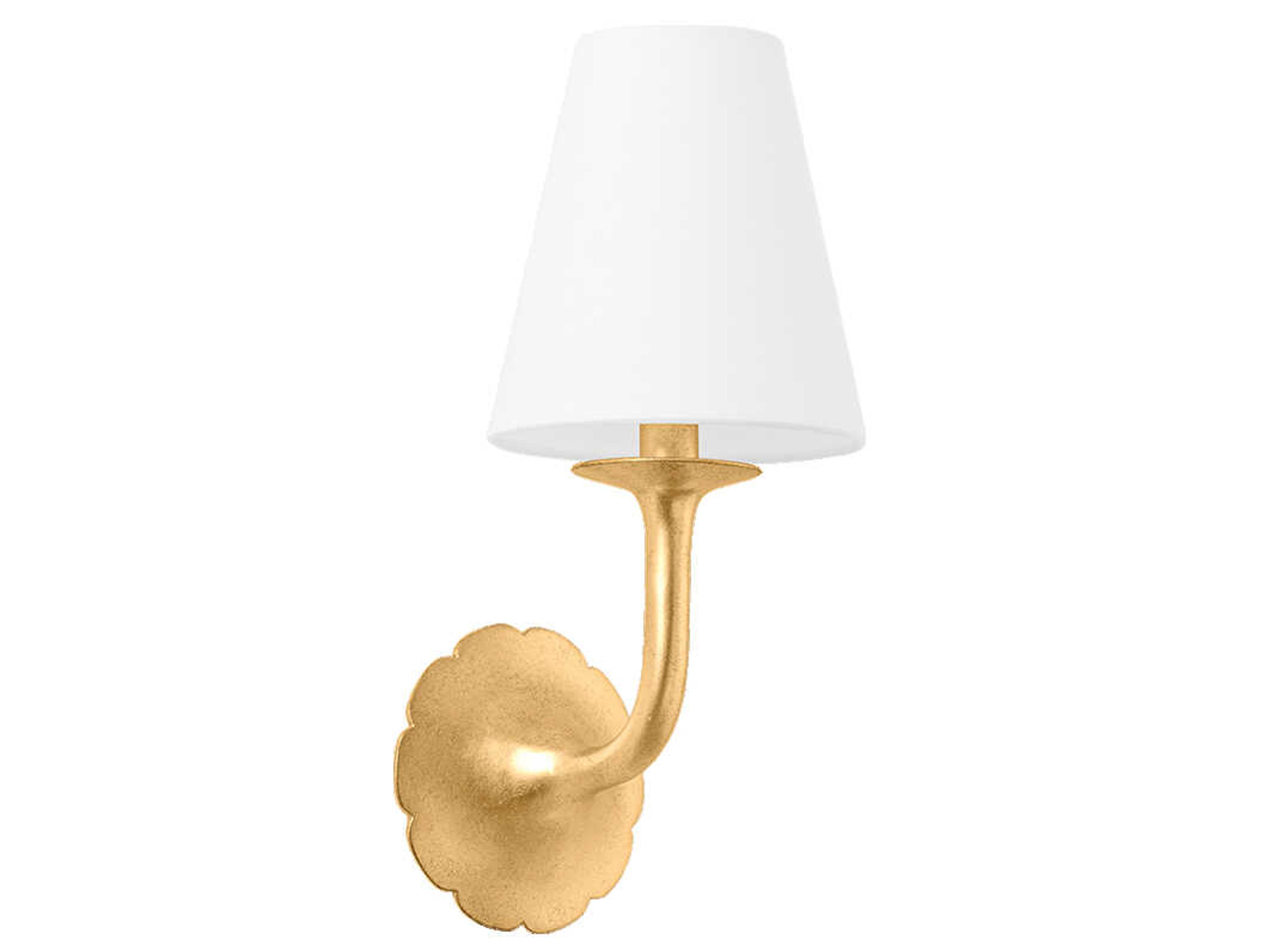 Hudson Valley Winnipeg 1-Light Vintage Gold Leaf Wall Sconce