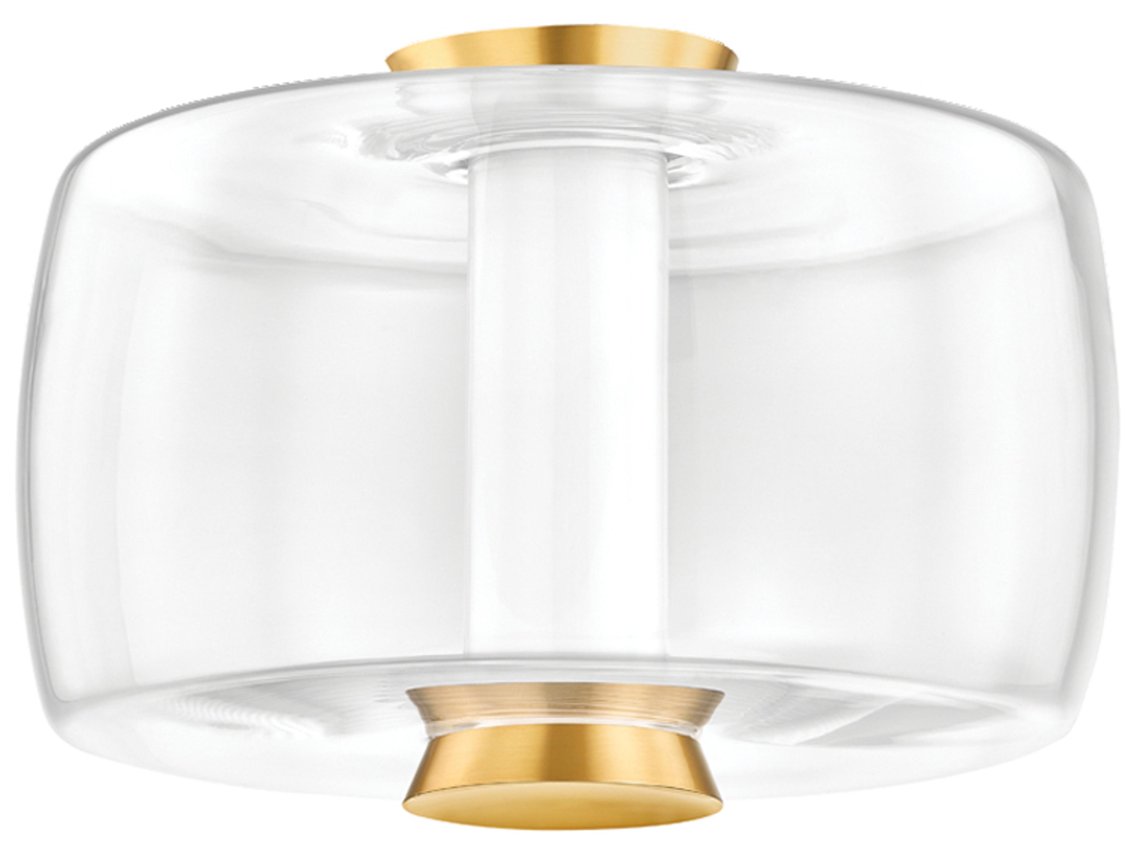 Hudson Valley Beau 1-Light Aged Brass Flush Mount