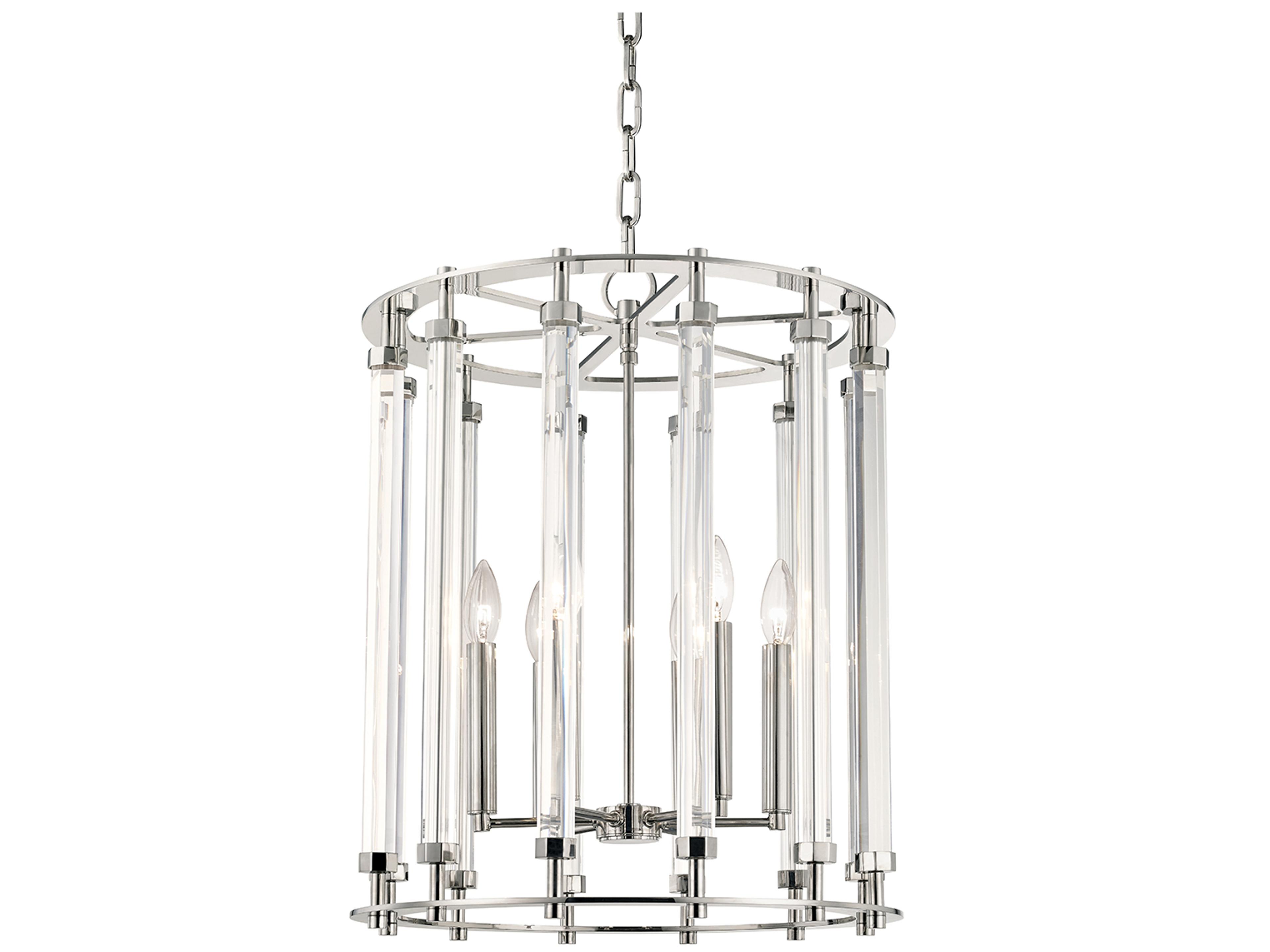 Hudson Valley Haddon 6-Light Polished Nickel Cylinder Pendant