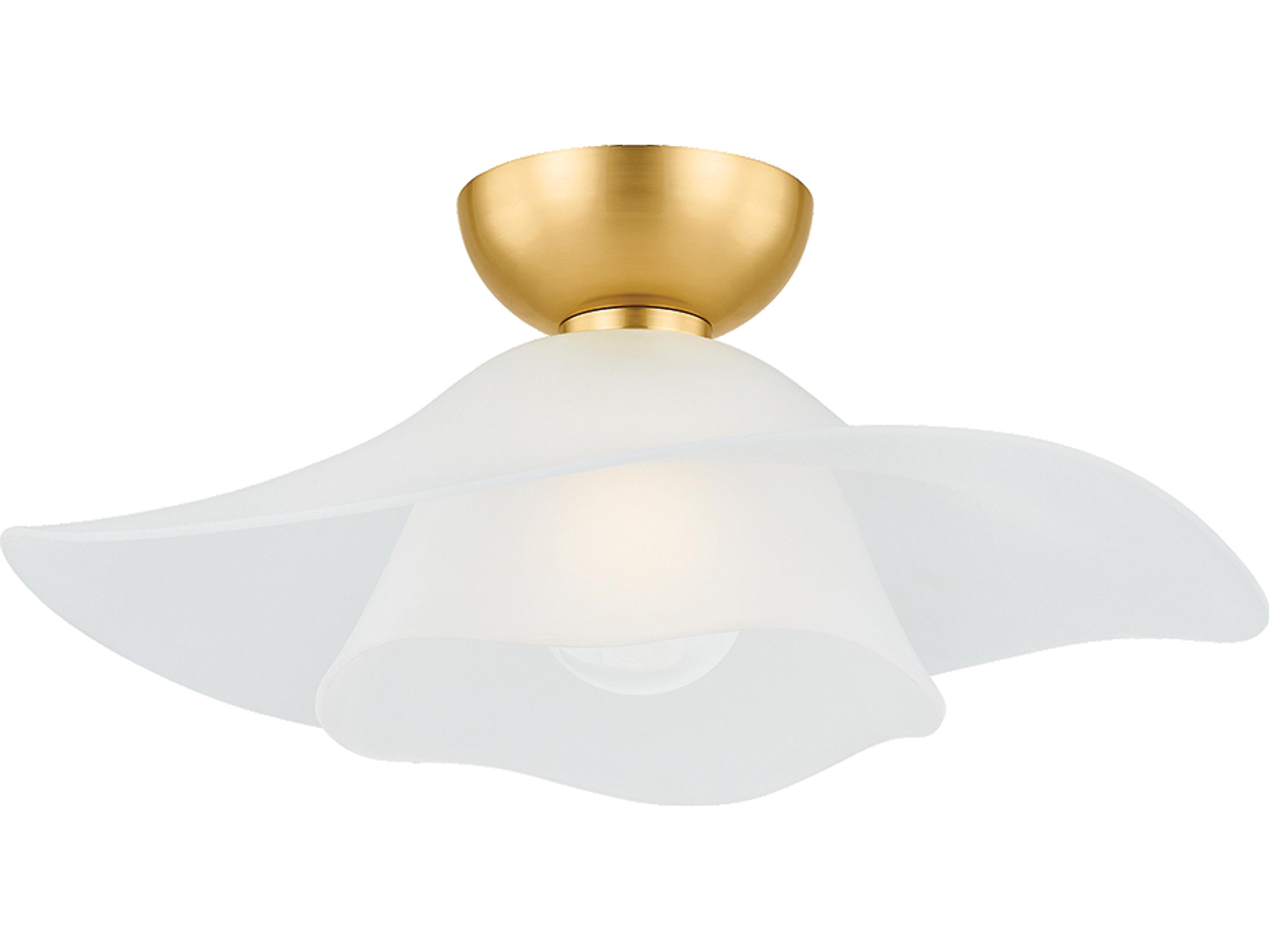 Hudson Valley Netherlee 1-Light Aged Brass Flush Mount