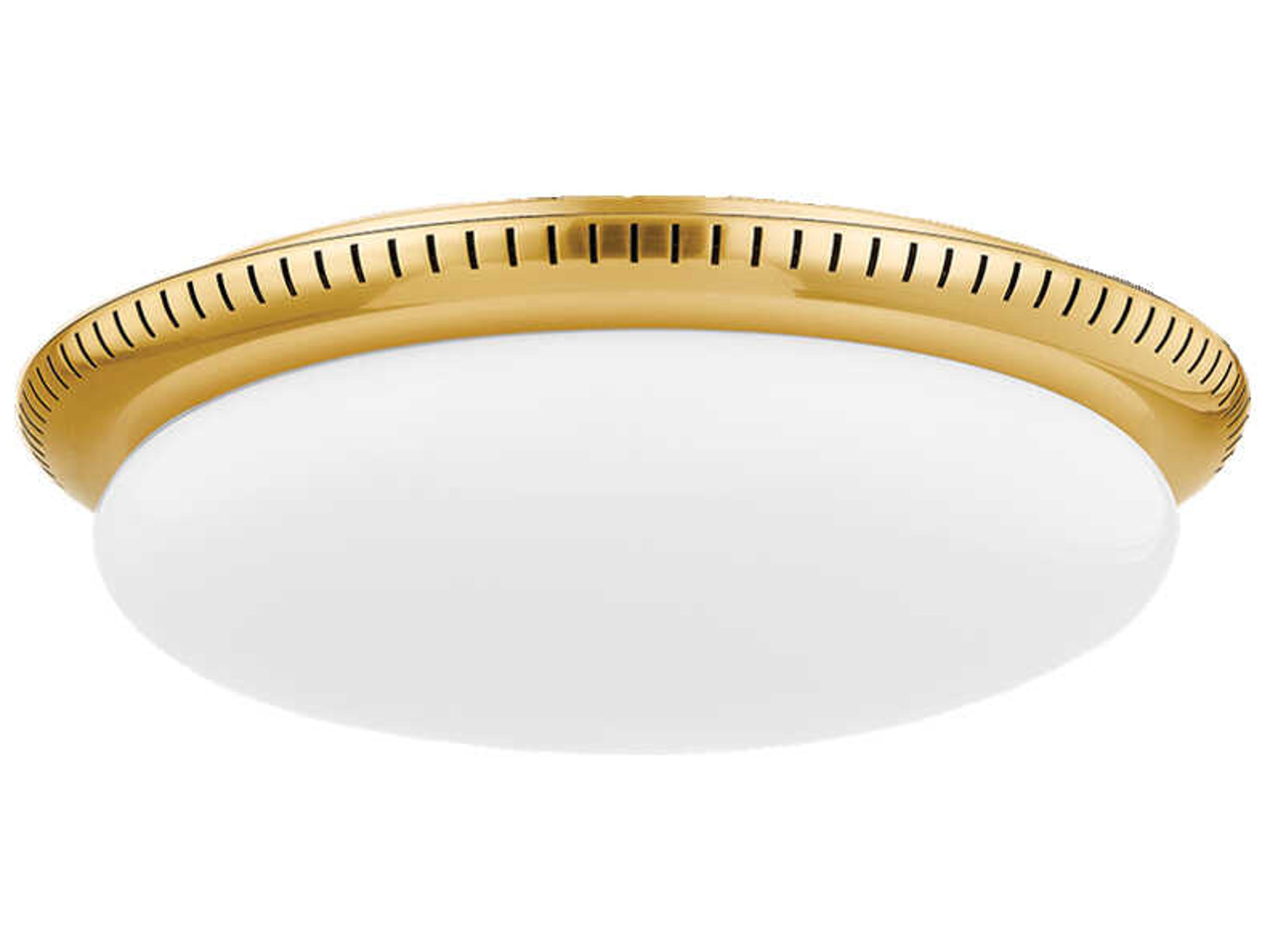 Hudson Valley North Castle 1-Light Aged Brass White Flush Mount