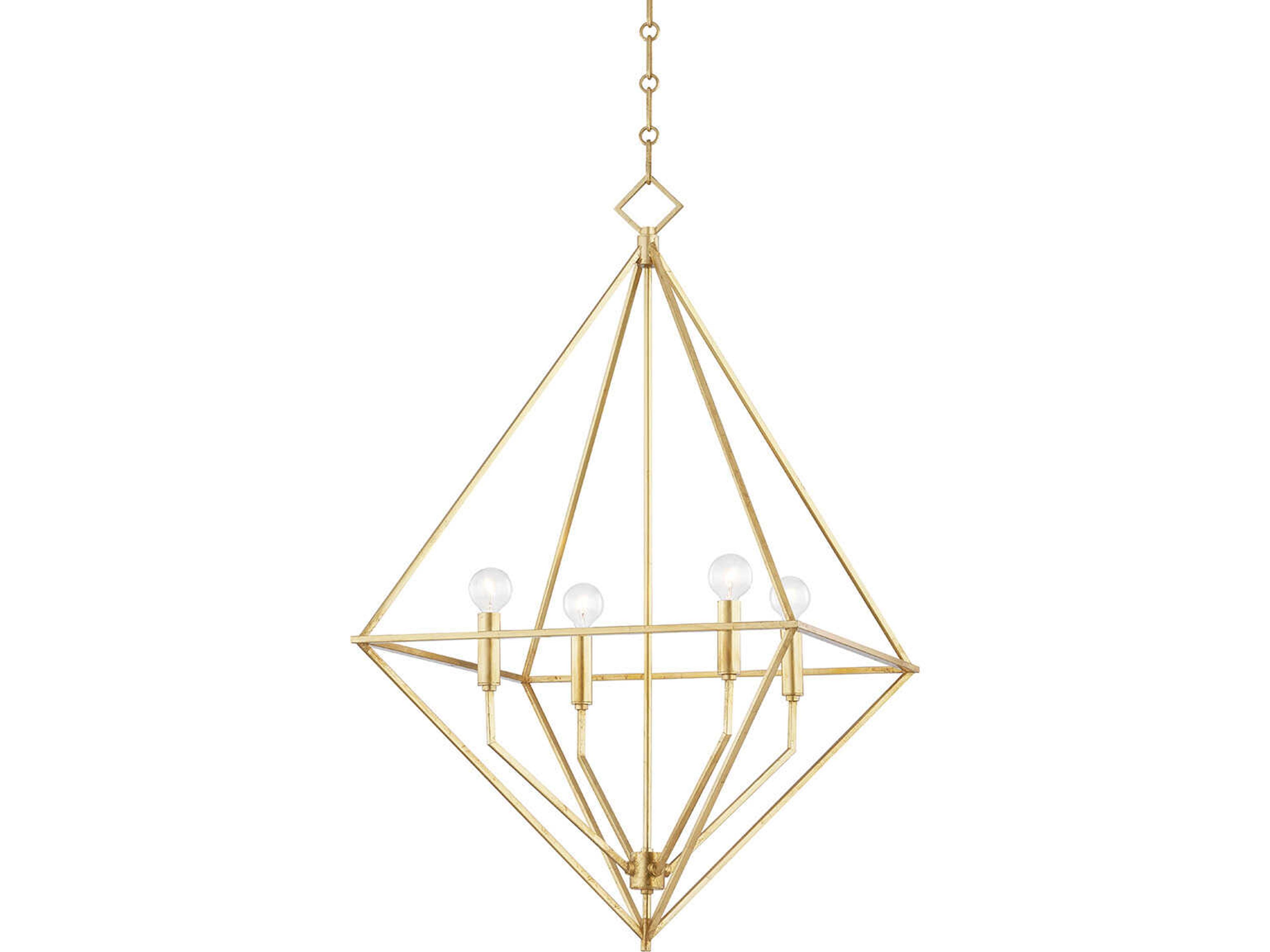 Hudson Valley Haines 4-Light Gold Leaf LED Lantern Pendant