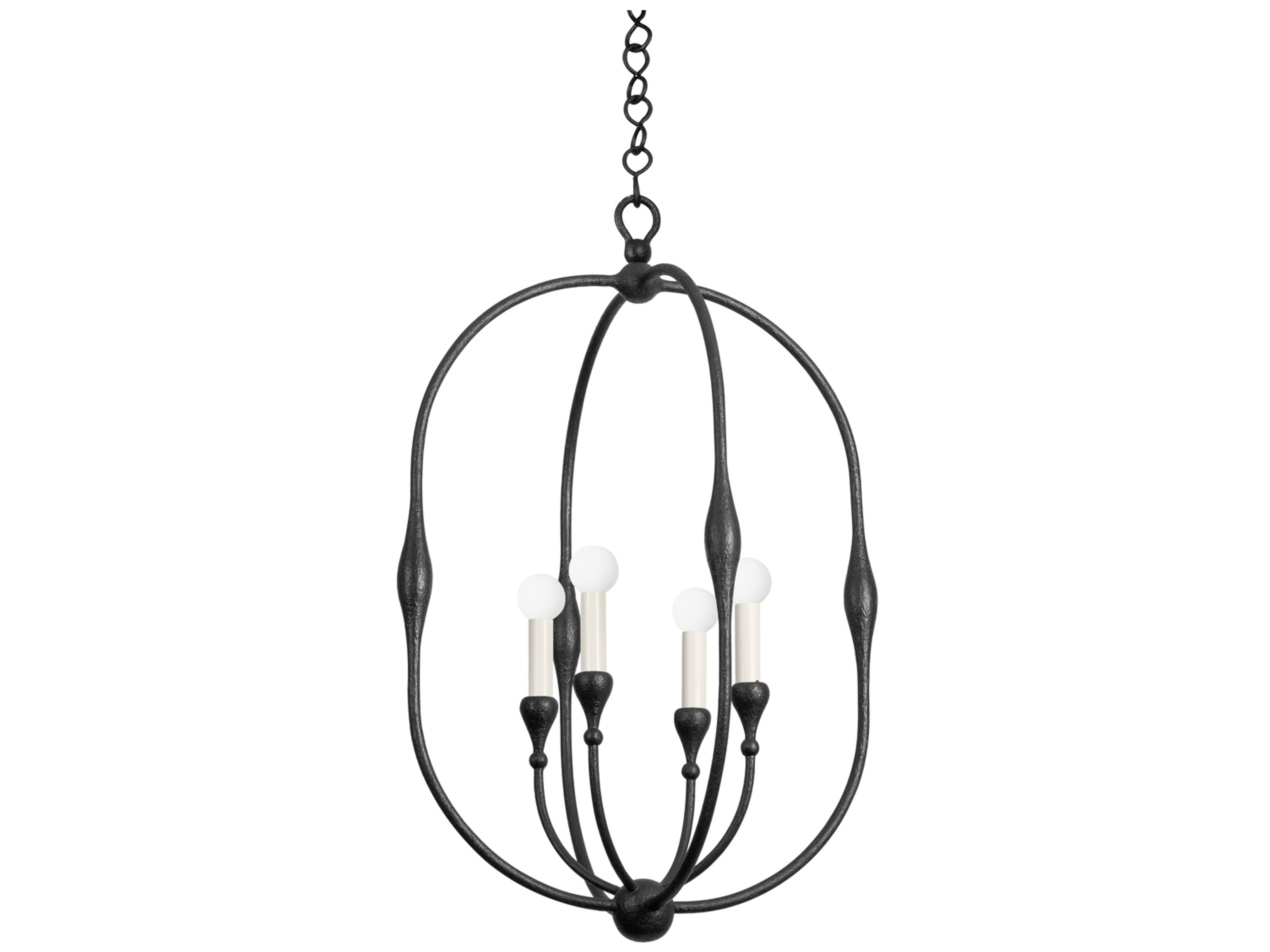 Hudson Valley Baltic 4-Light Aged Iron Black Pendant