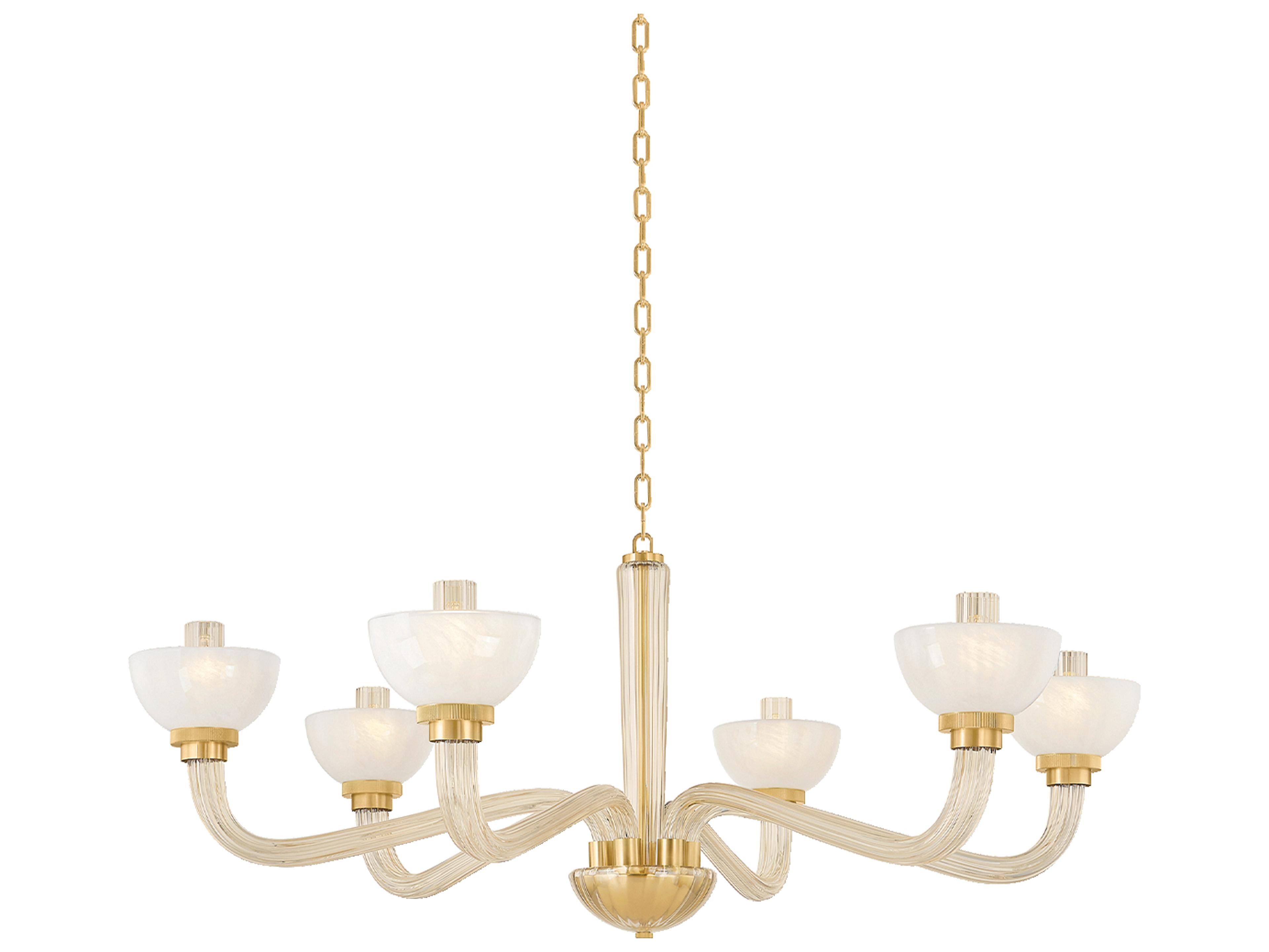 Hudson Valley St. Lawrence 6-Light Aged Brass Chandelier