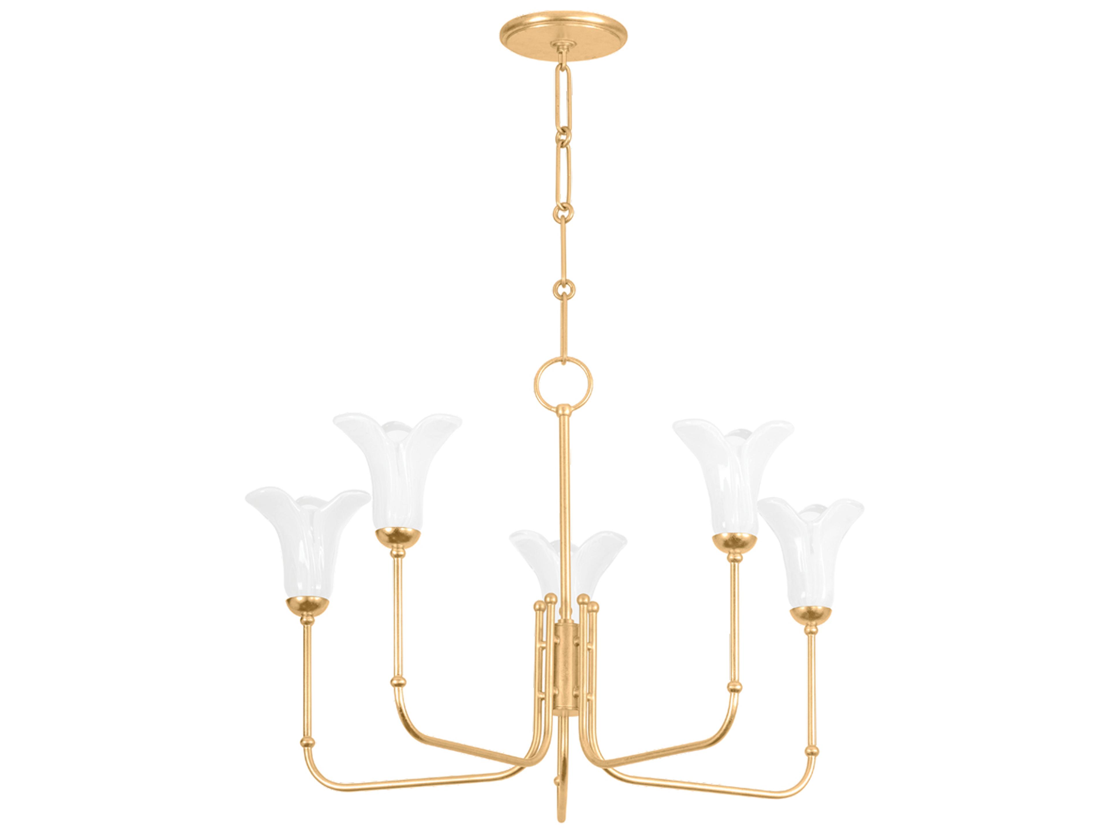 Montclair 5-Light Vintage Gold Leaf Chandelier