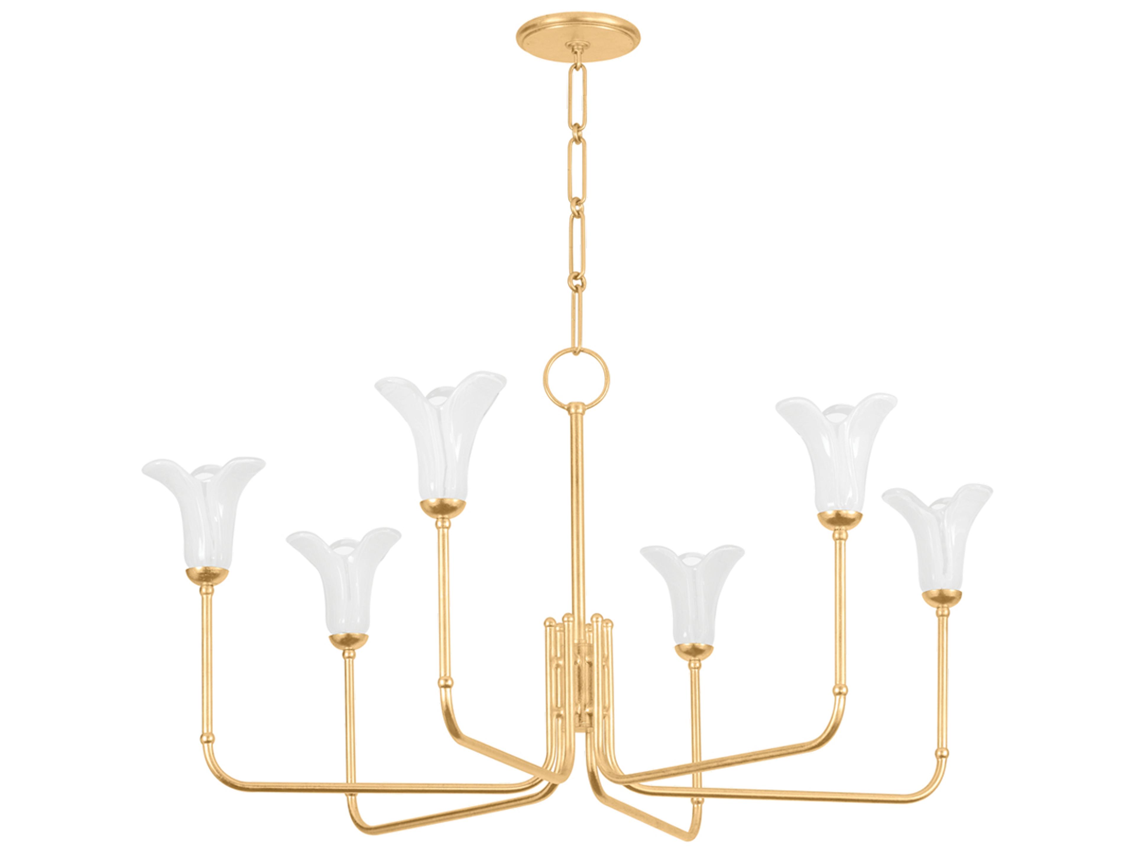 Montclair 6-Light Vintage Gold Leaf Chandelier