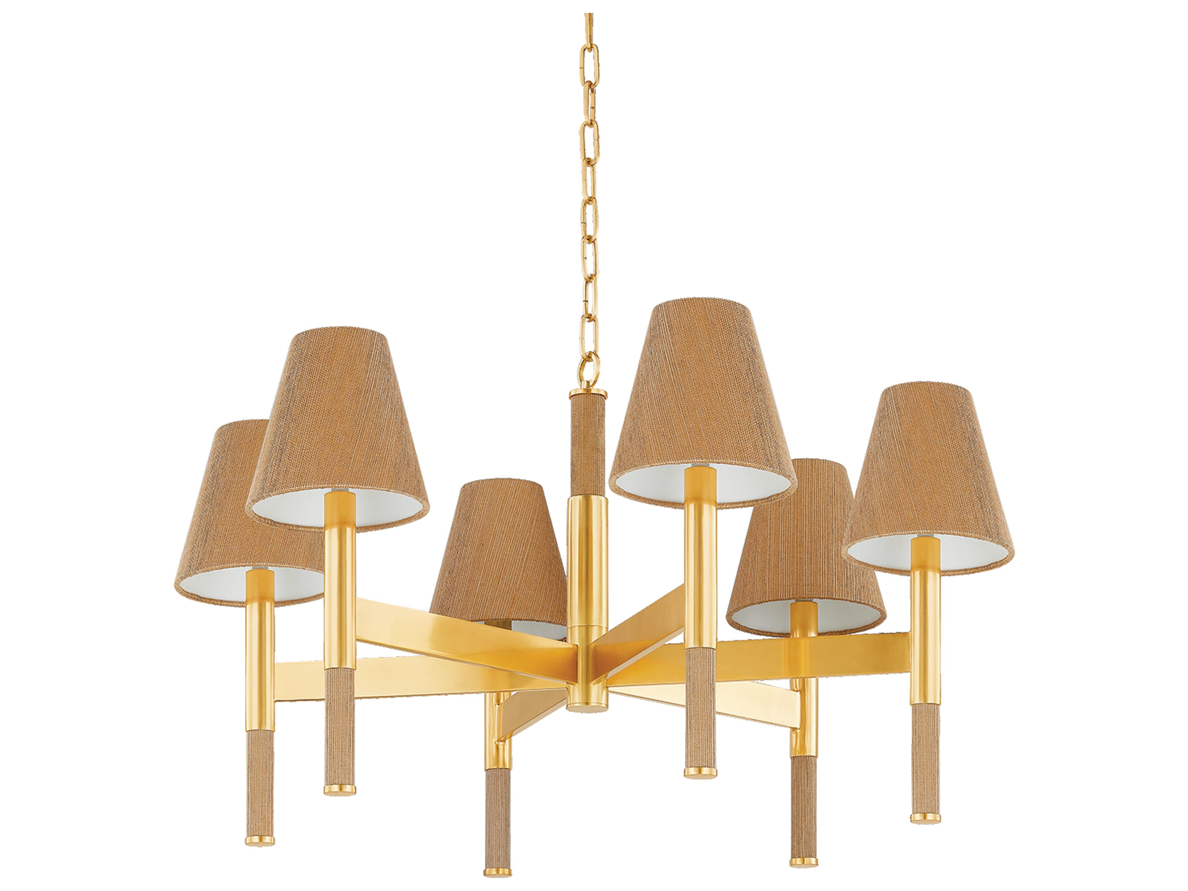 Hudson Valley Lindenwood 6-Light Aged Brass Chandelier