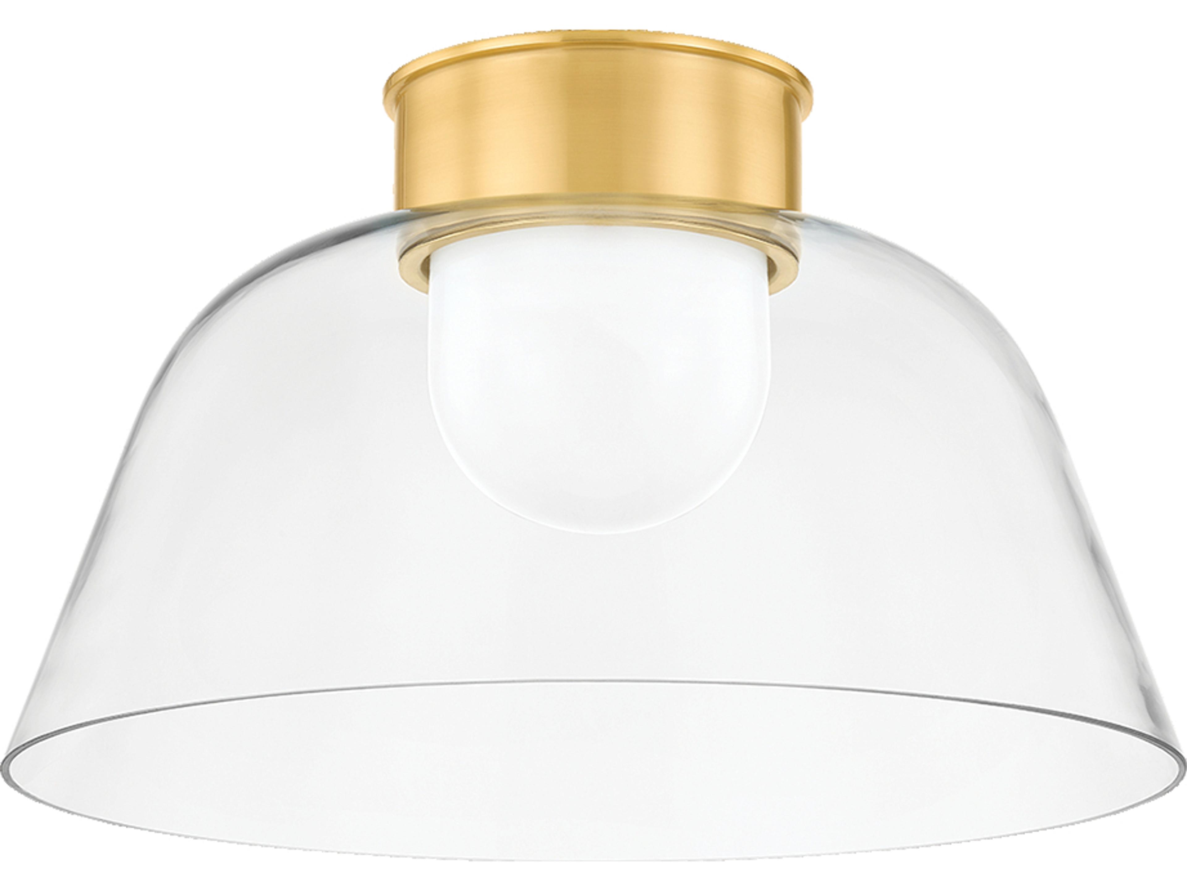 Hudson Valley Lakeside 1-Light Aged Brass Bowl Flush Mount