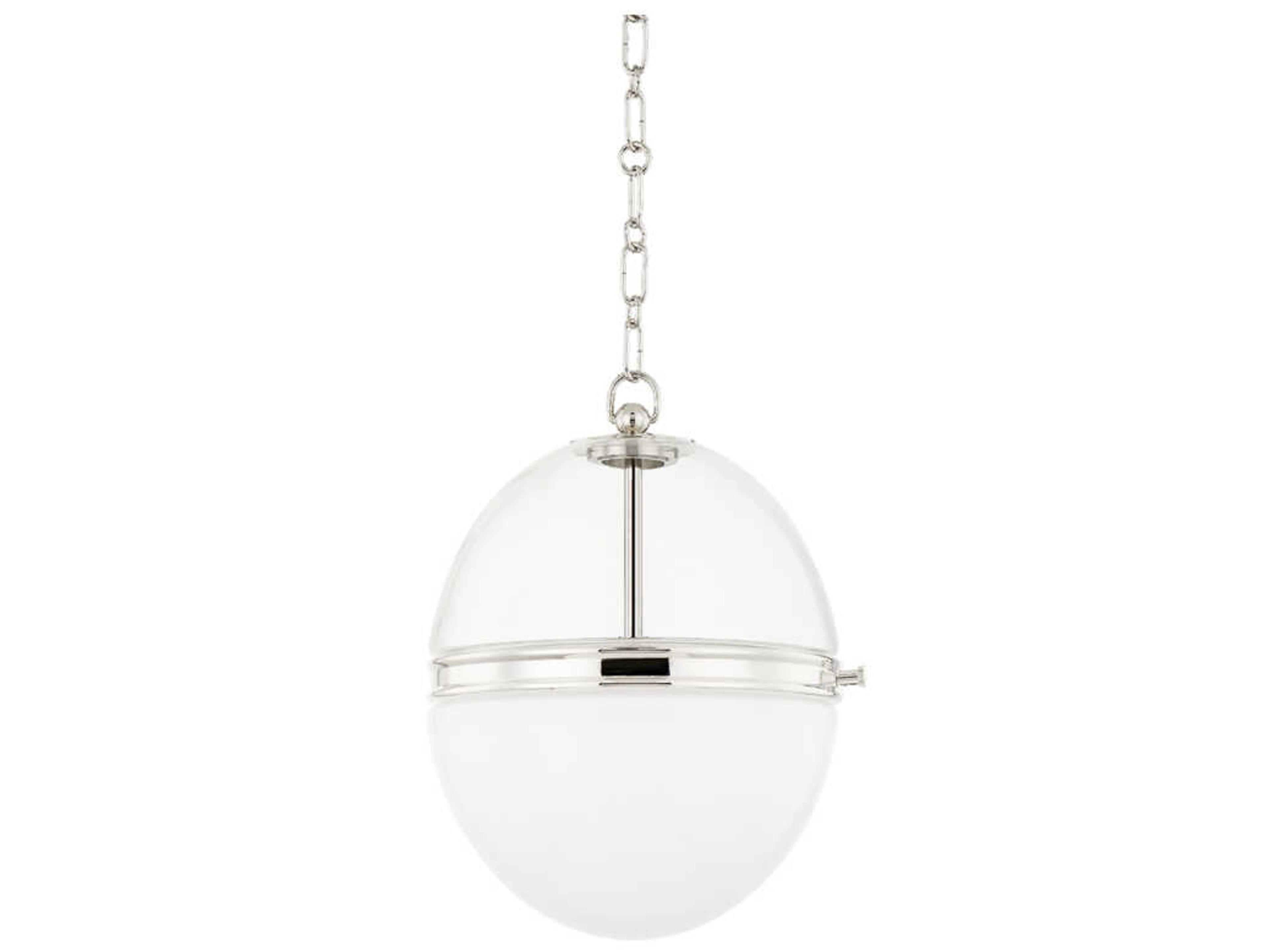 Hudson Valley Donnell 1-Light Polished Nickel Glass Globe Pendant