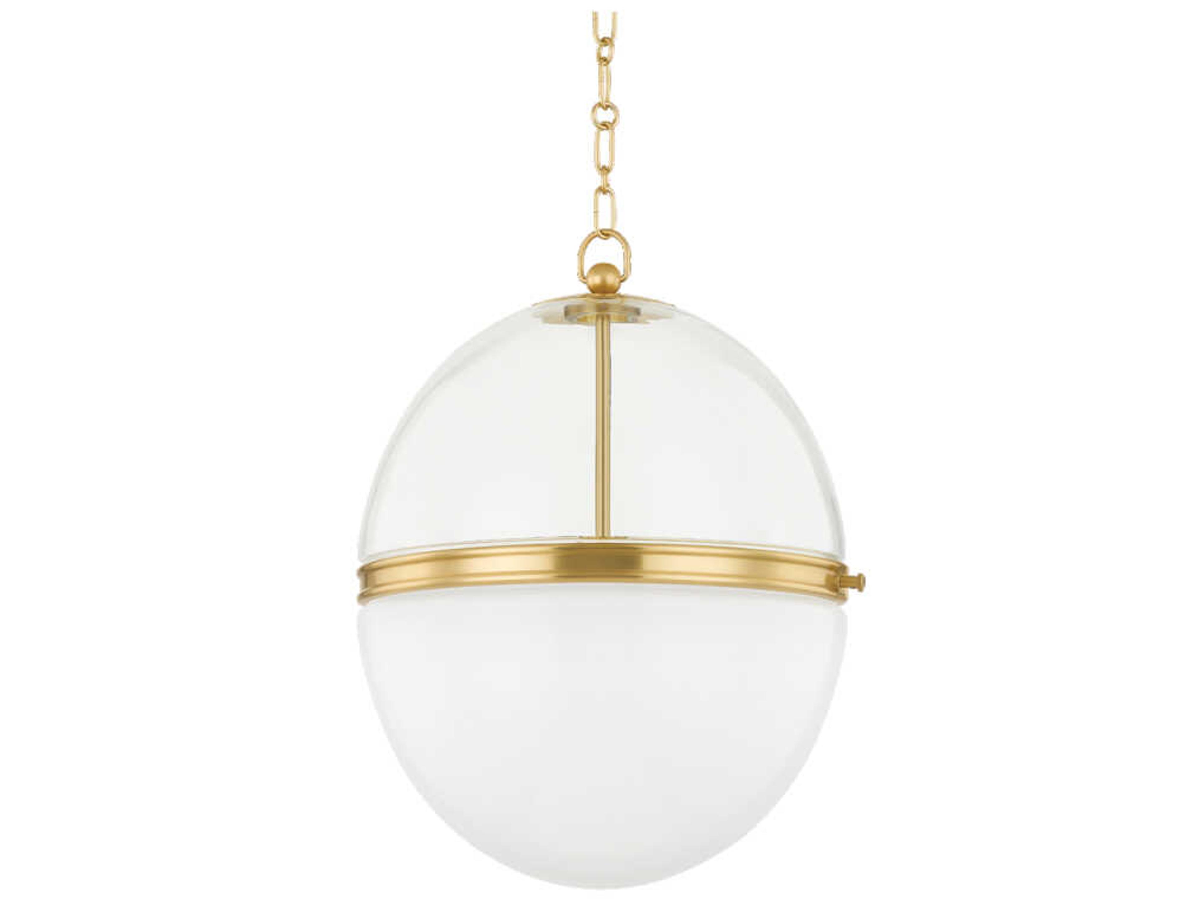 Hudson Valley Donnell 1-Light Aged Brass Glass Globe Pendant