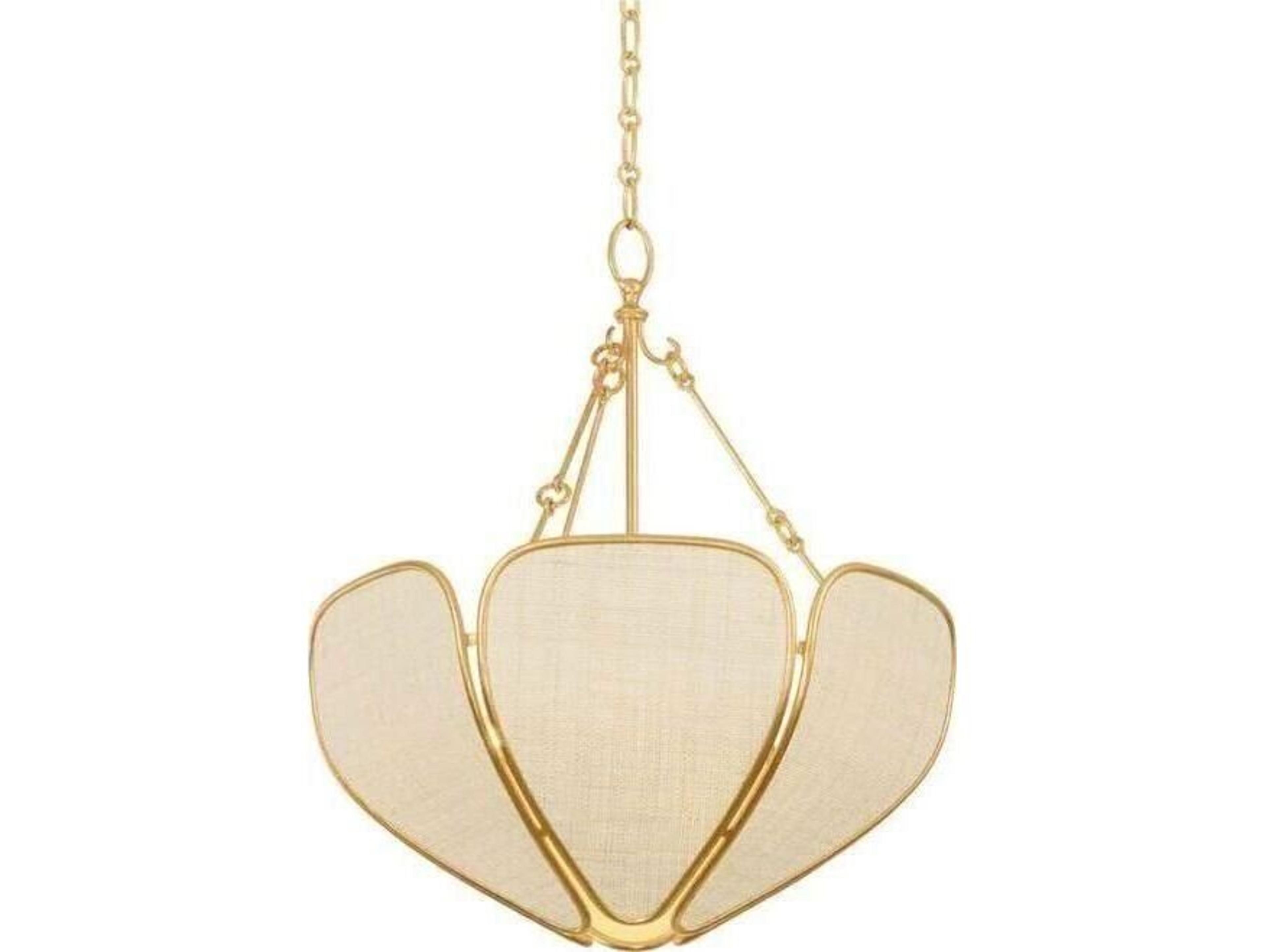Bayville 3-Light Vintage Gold Leaf Pendant