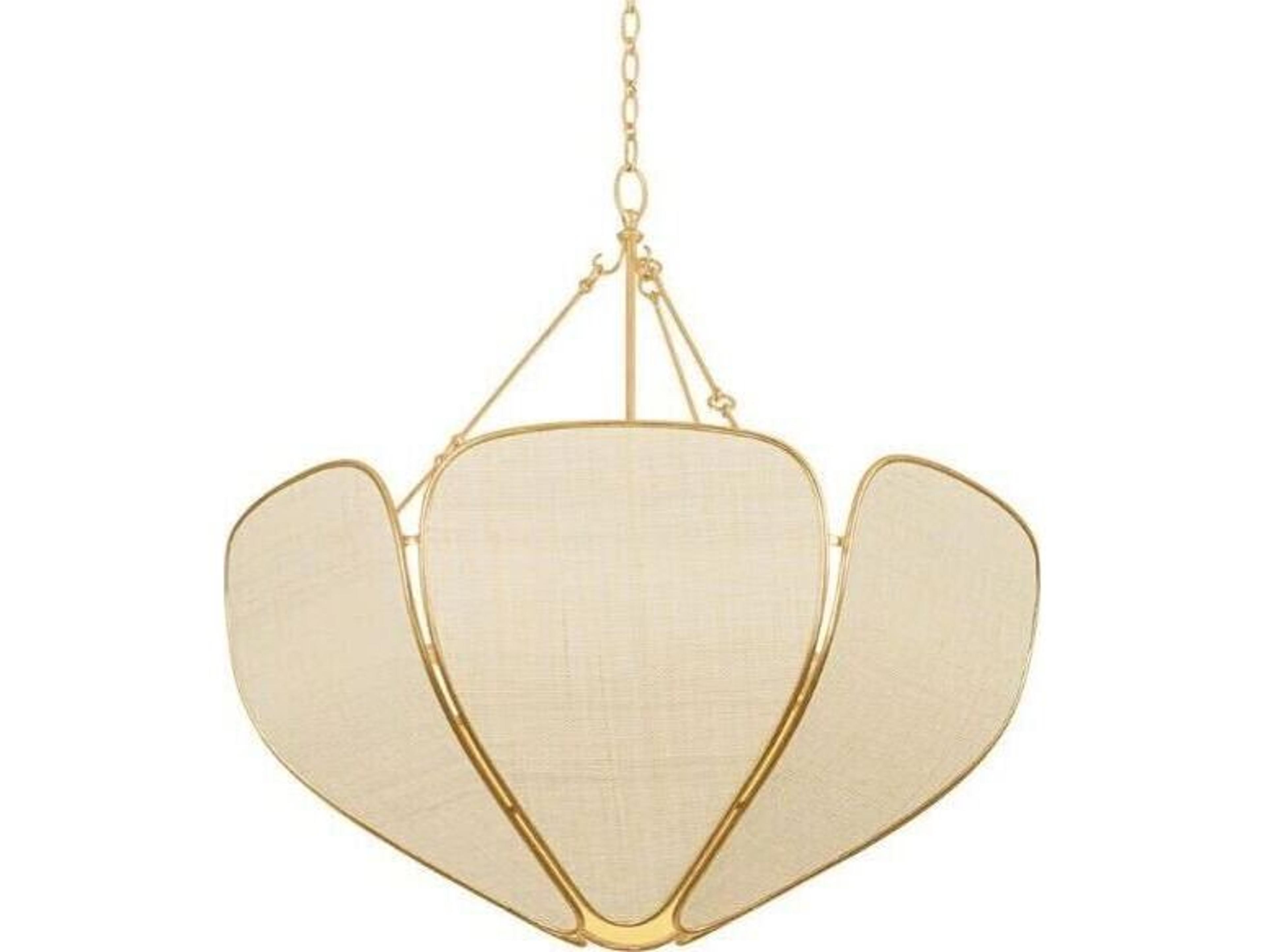 Bayville 6-Light Vintage Gold Leaf Pendant