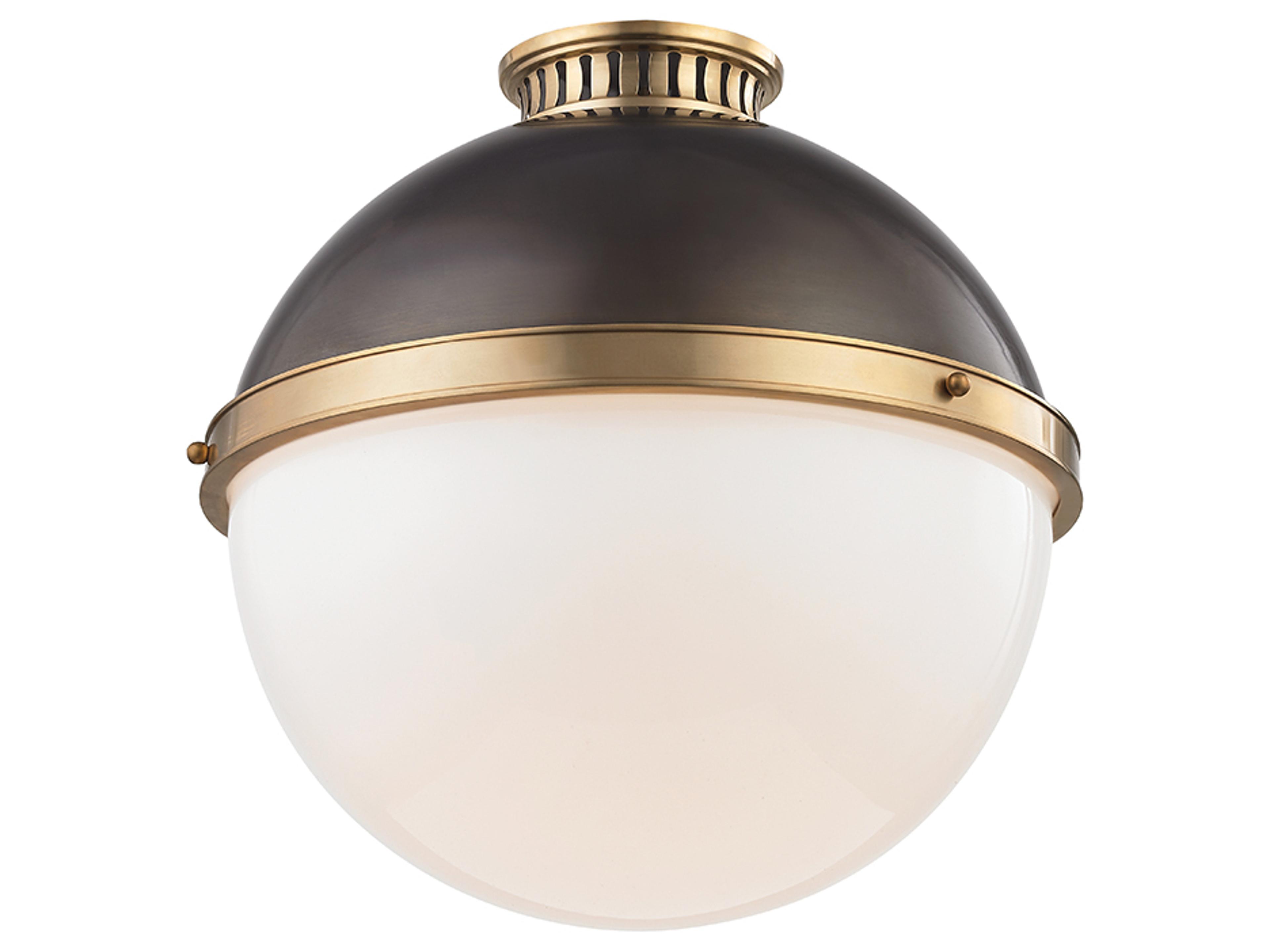 Hudson Valley Latham 1-Light Aged Antique Distressed Bronze Globe Flush Mount