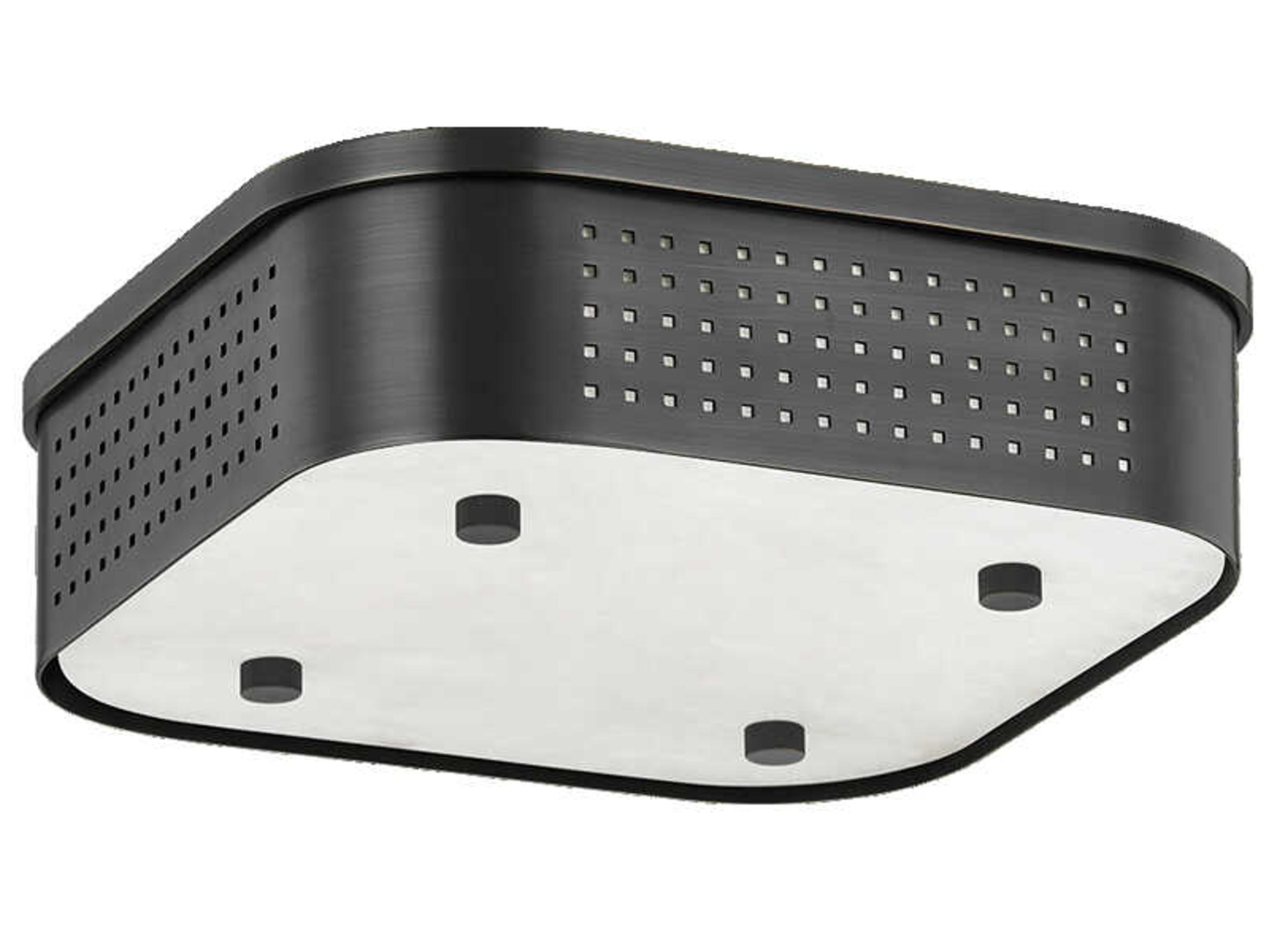 Hudson Valley Madison Square 1-Light Distressed Bronze Black Flush Mount