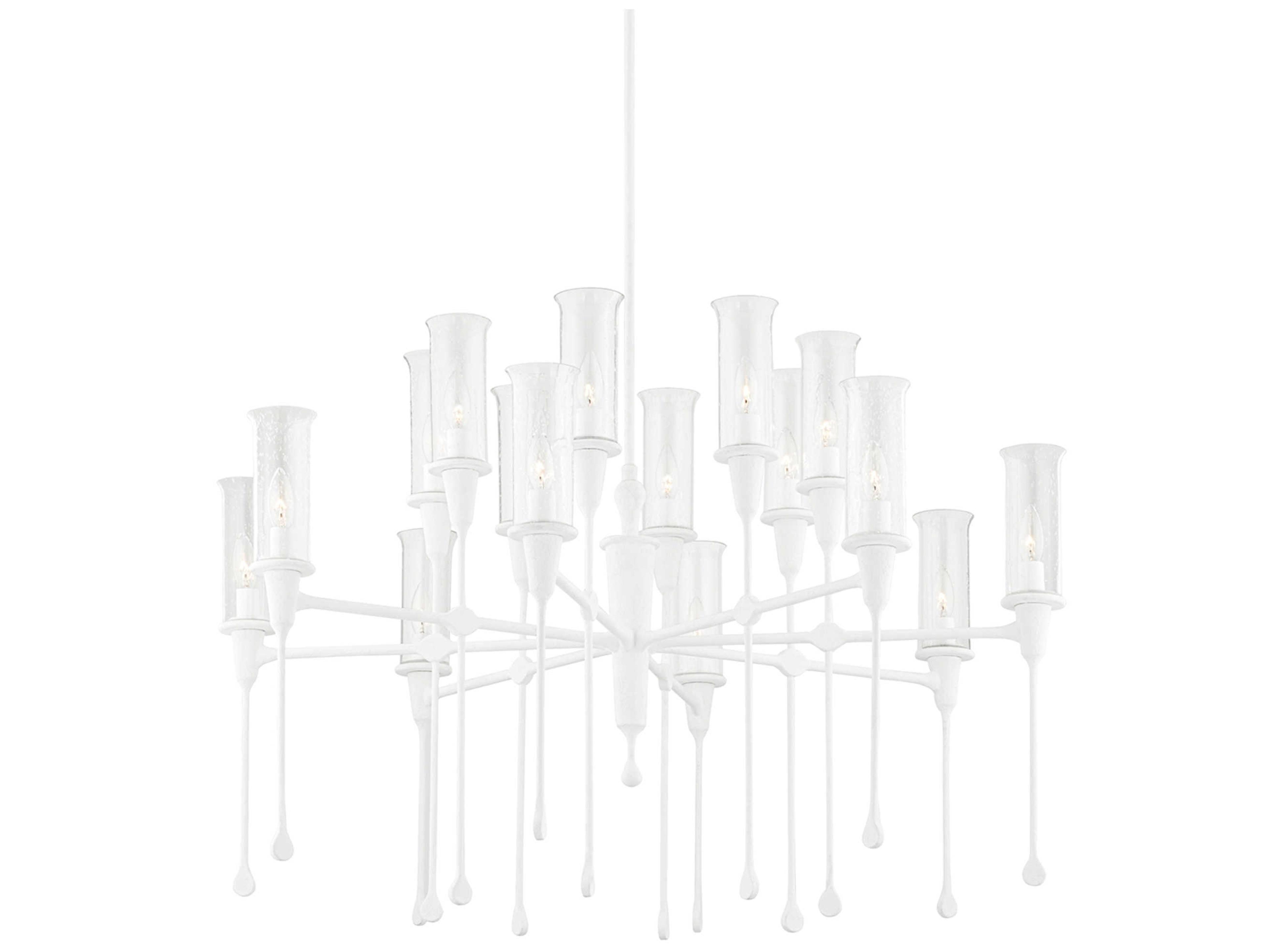 Hudson Valley Chisel 16-Light6-Light White Plaster Clear Glass Candelabra Chandelier