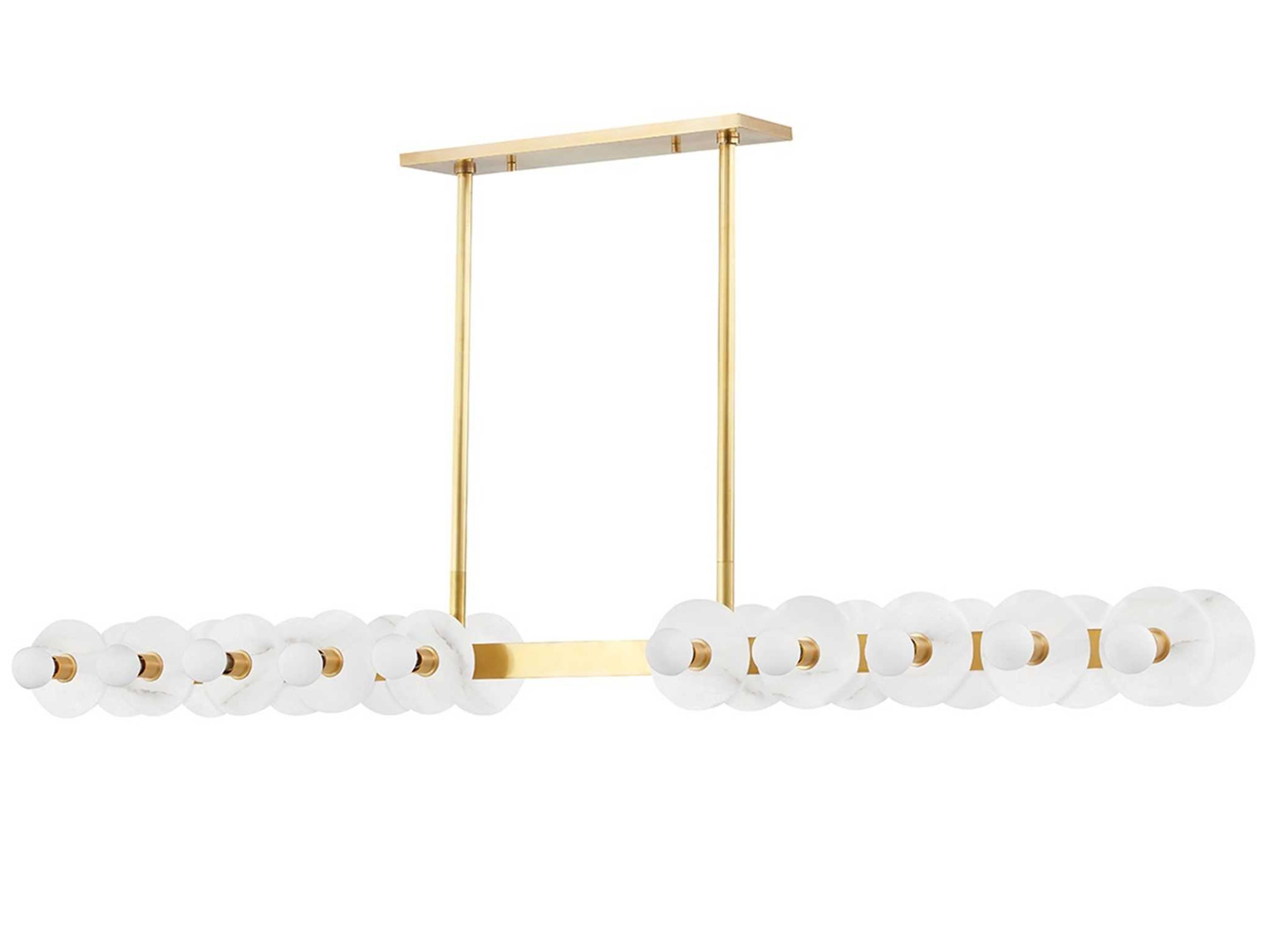 Hudson Valley Austen 20-Light Aged Brass LED Linear Island Pendant