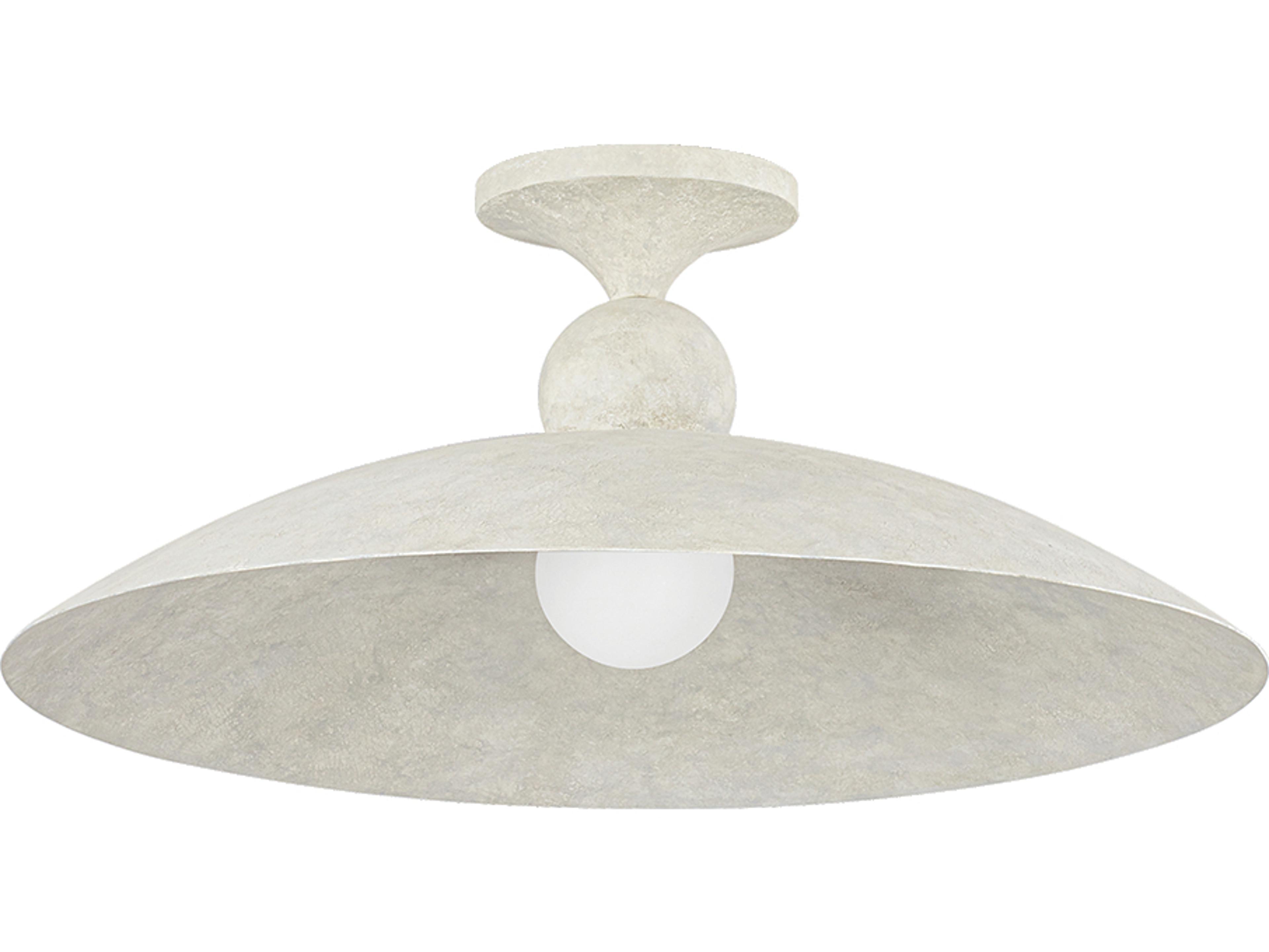 Hudson Valley Teelin 1-Light Limewash Plaster Gray Bowl Semi Flush Mount
