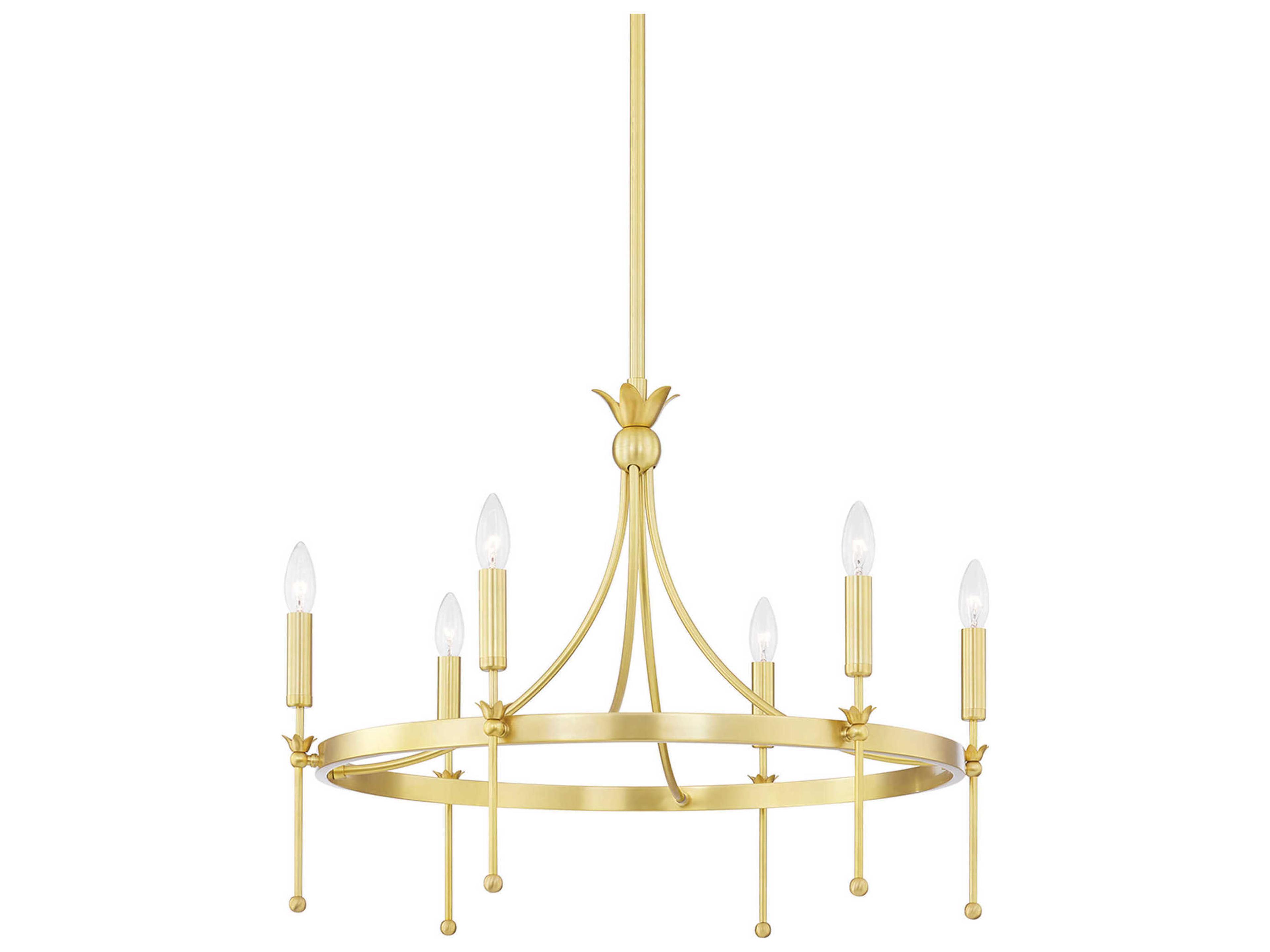 Hudson Valley Gates 6-Light Aged Brass Candelabra Chandelier