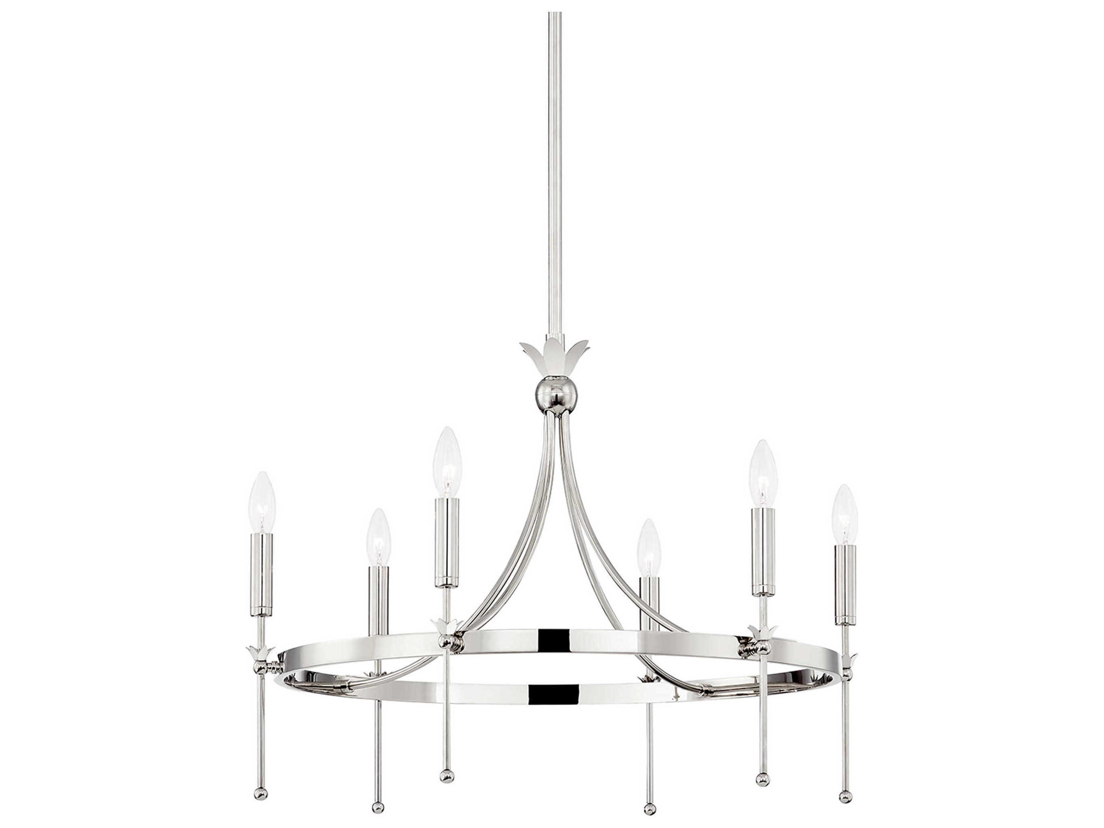 Hudson Valley Gates 6-Light Polished Nickel Candelabra Chandelier
