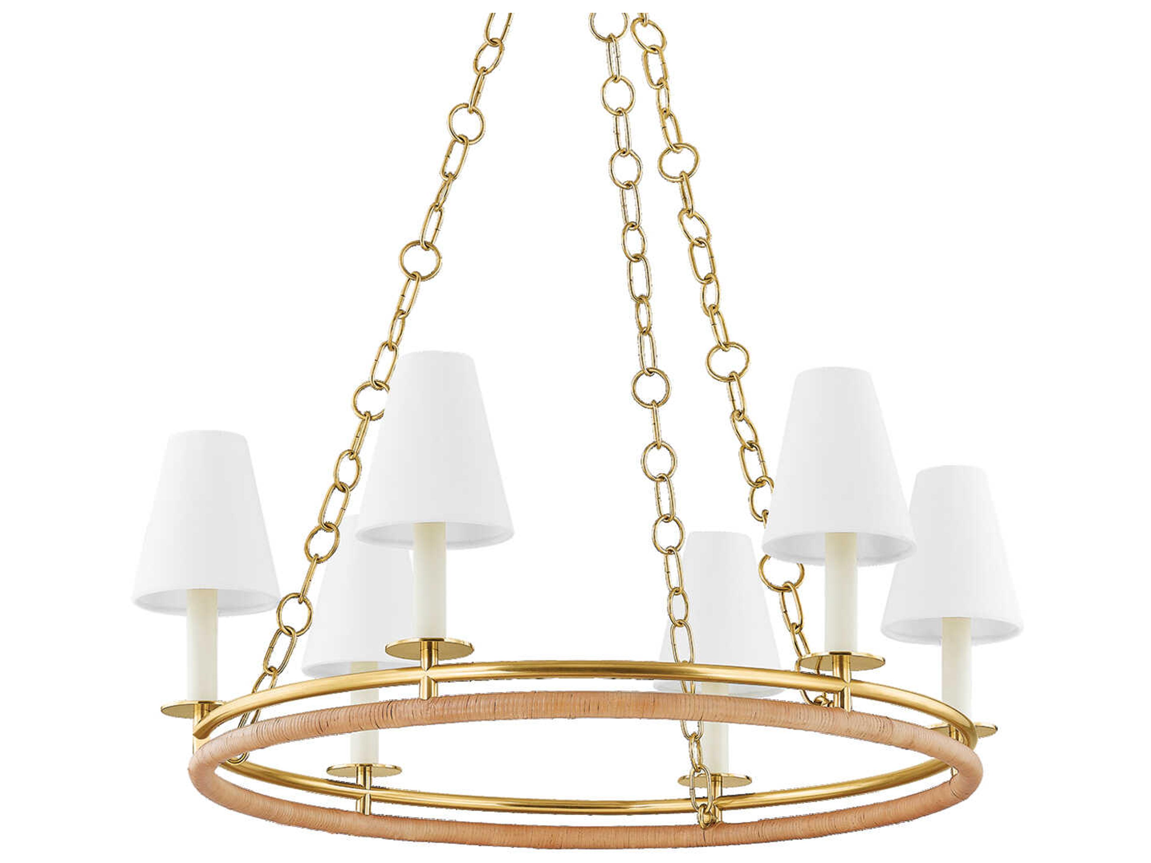 Hudson Valley Swanton 6-Light Aged Brass Chandelier